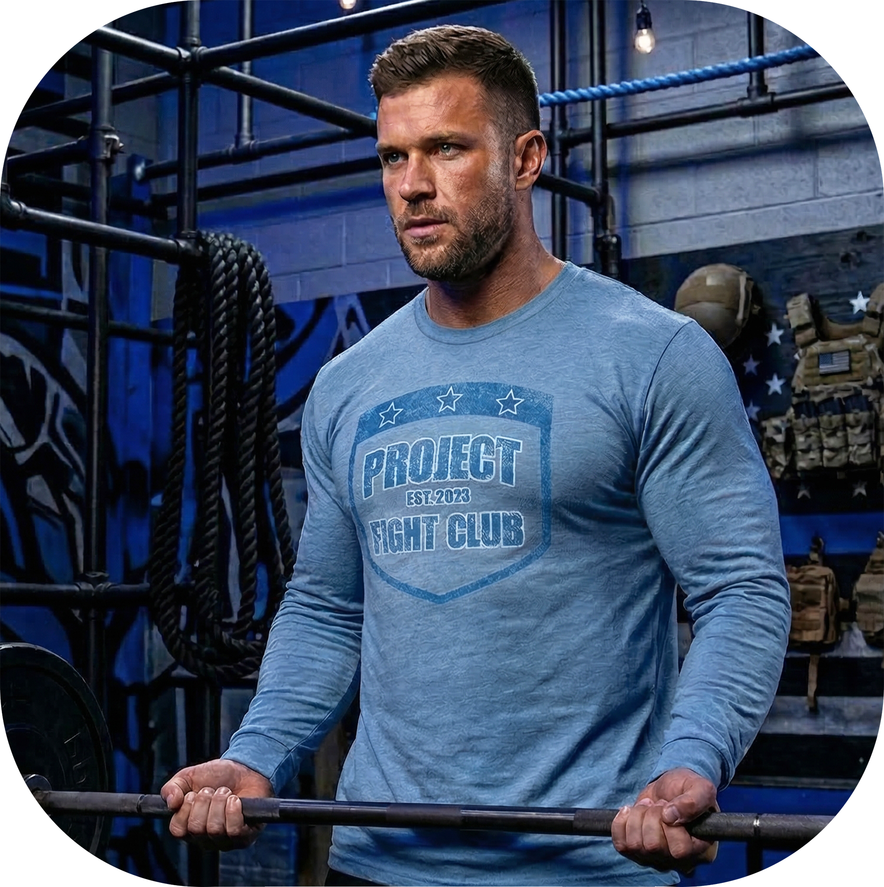 LIGHT BLUE LONG SLEEVE TEE - SUPPORT POLICE