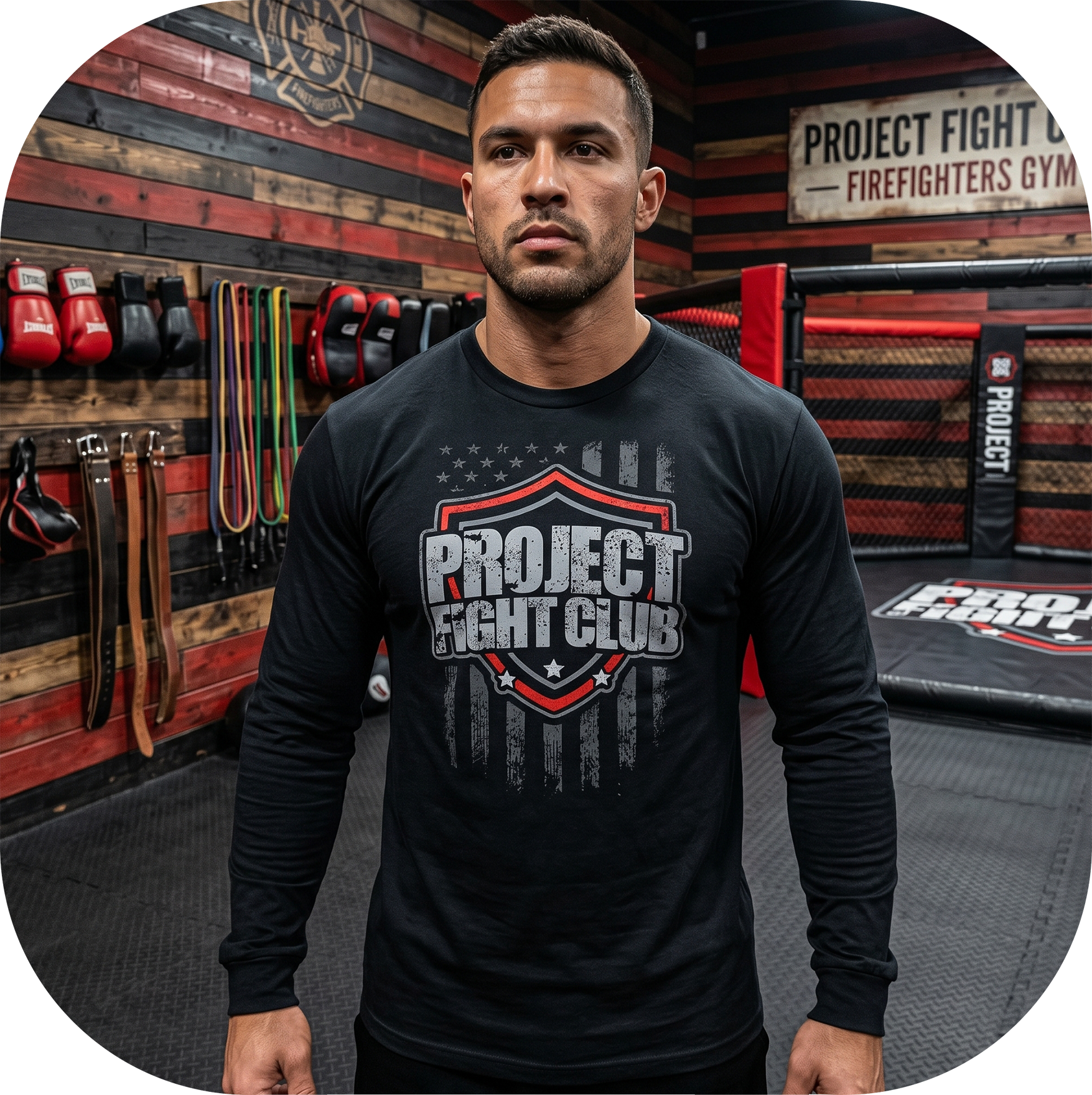 BLACK LONG SLEEVE TEE #3 - HONOR FIREFIGHTERS & EMTs