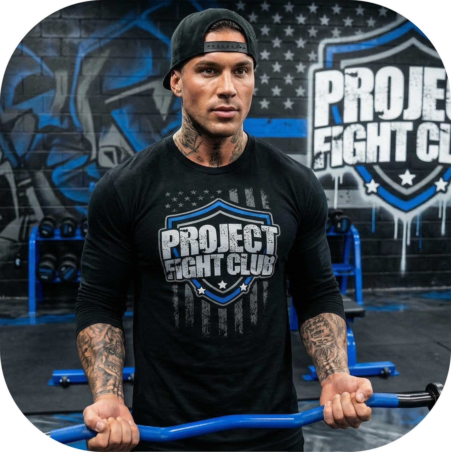MENS BLACK LONG SLEEVE TEE #3 - SUPPORT POLICE