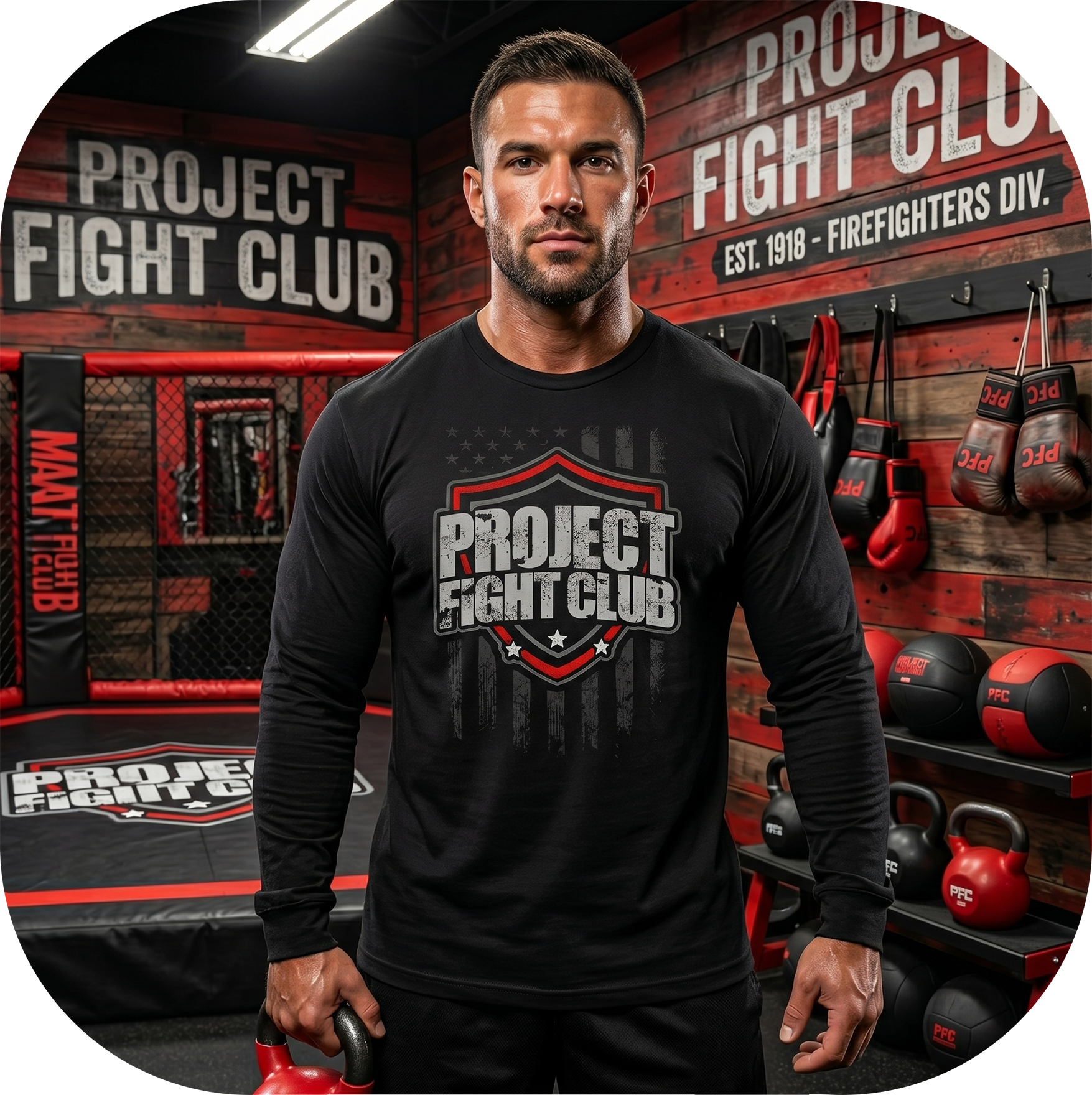 BLACK LONG SLEEVE TEE #3 - HONOR FIREFIGHTERS & EMTs