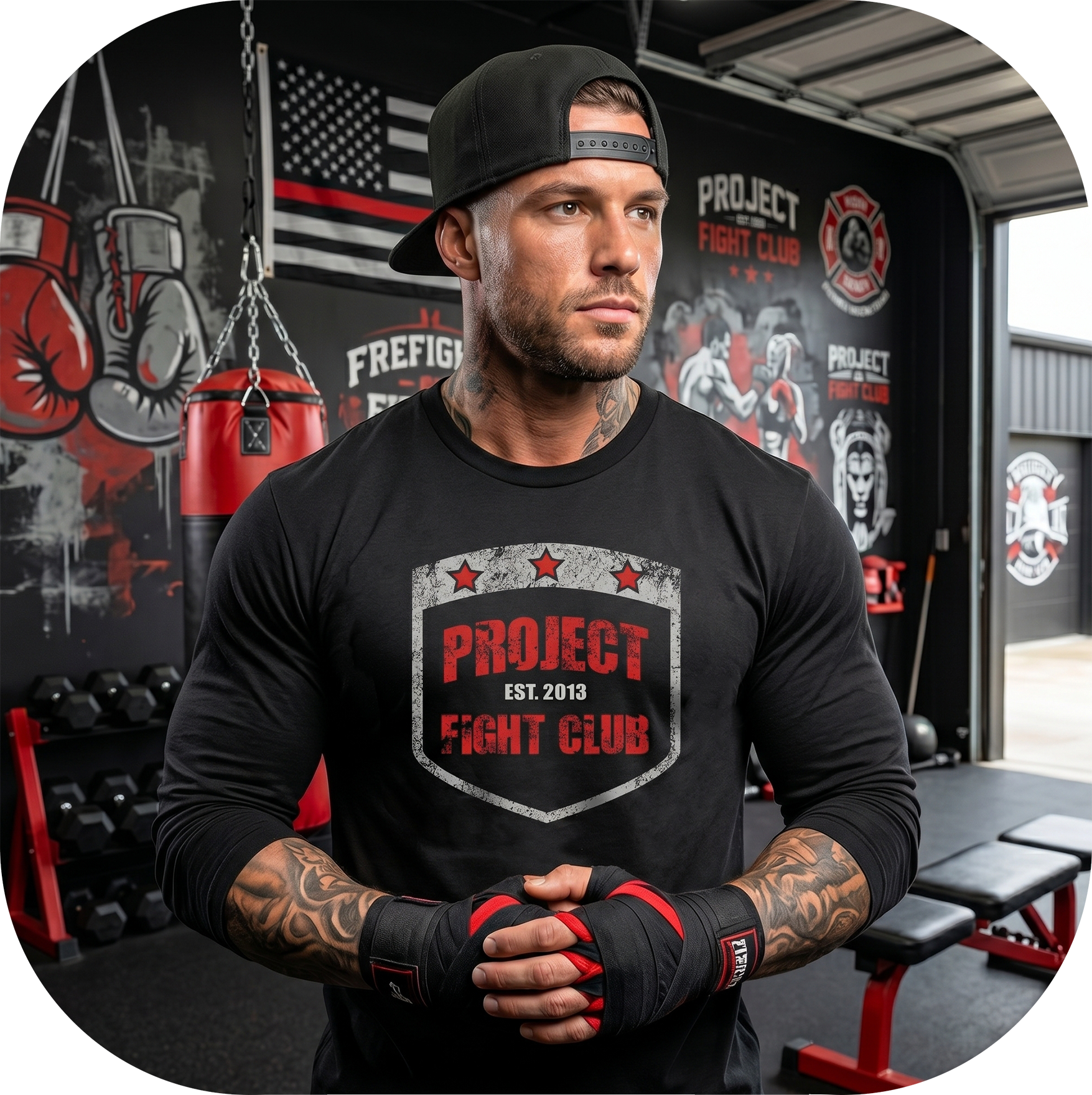 BLACK LONG SLEEVE TEE #5 - HONOR FIREFIGHTERS & EMTs
