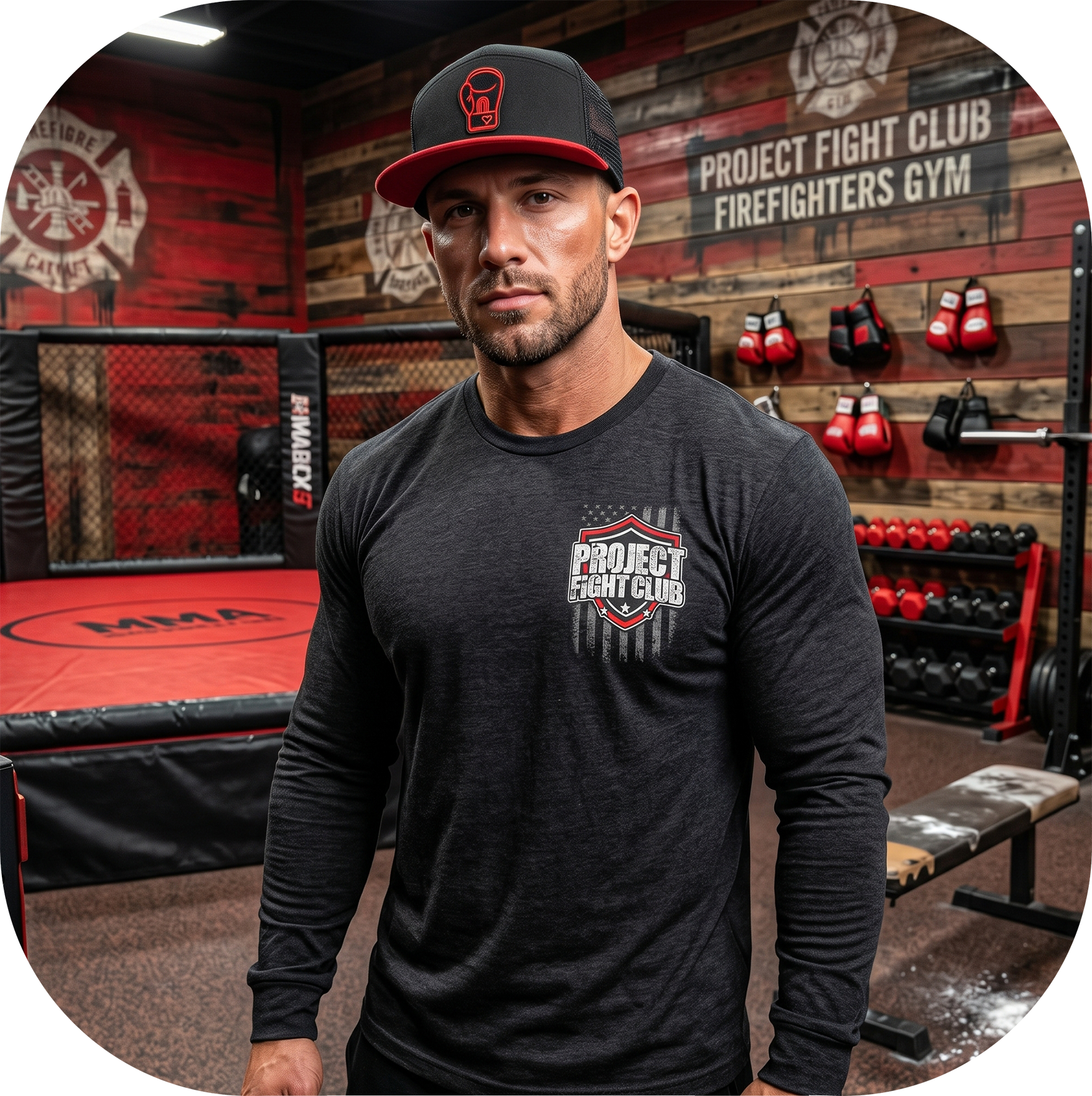 BLACK LONG SLEEVE TEE #6 - HONOR FIREFIGHTERS & EMTs