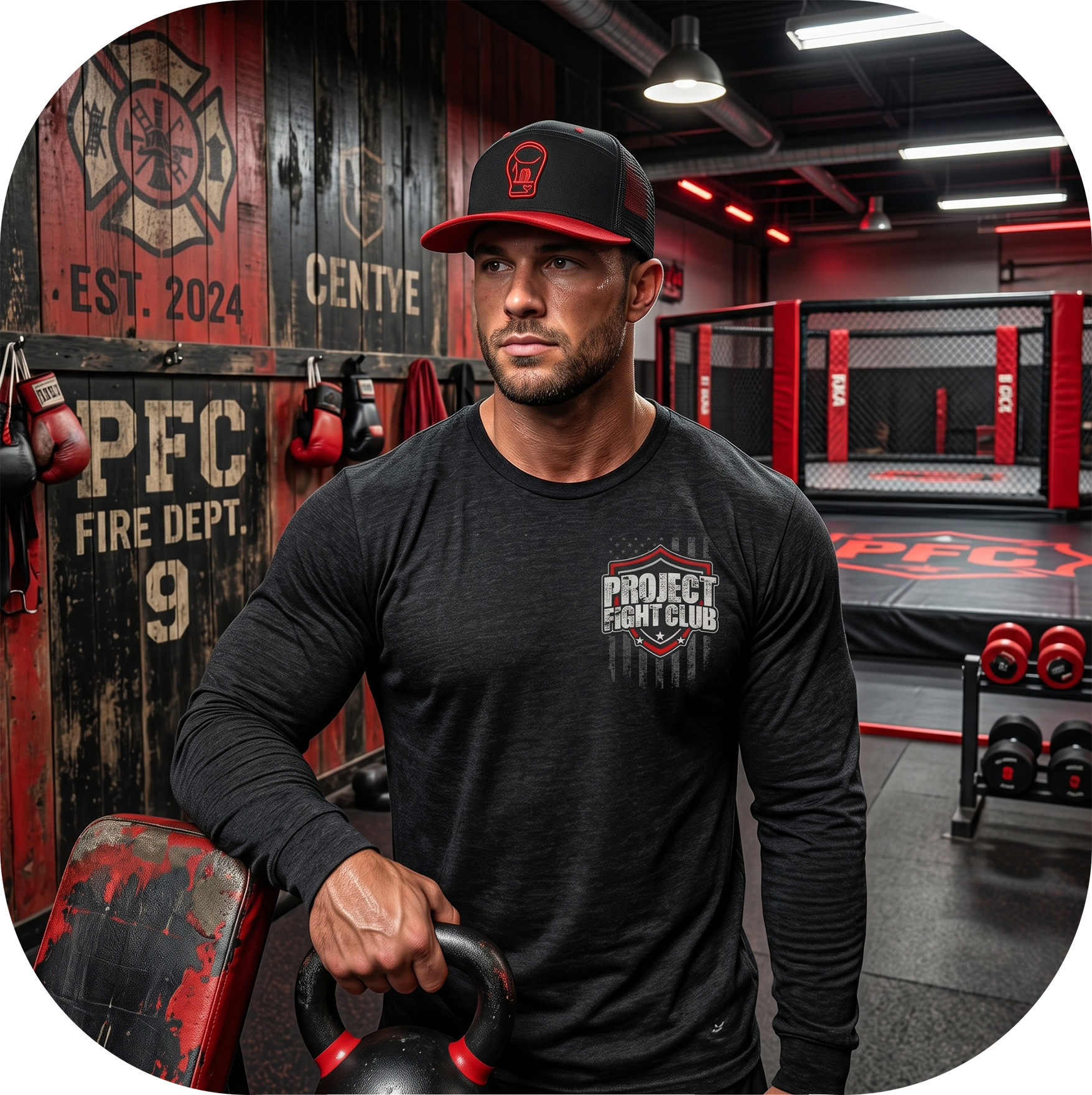 BLACK LONG SLEEVE TEE #6 - HONOR FIREFIGHTERS & EMTs