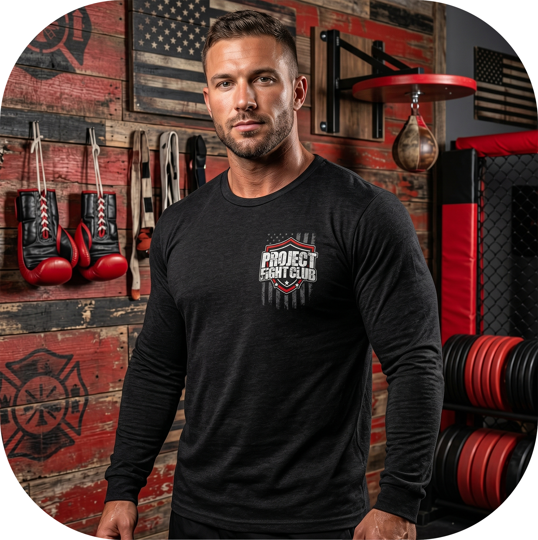 BLACK LONG SLEEVE TEE #6 - HONOR FIREFIGHTERS & EMTs