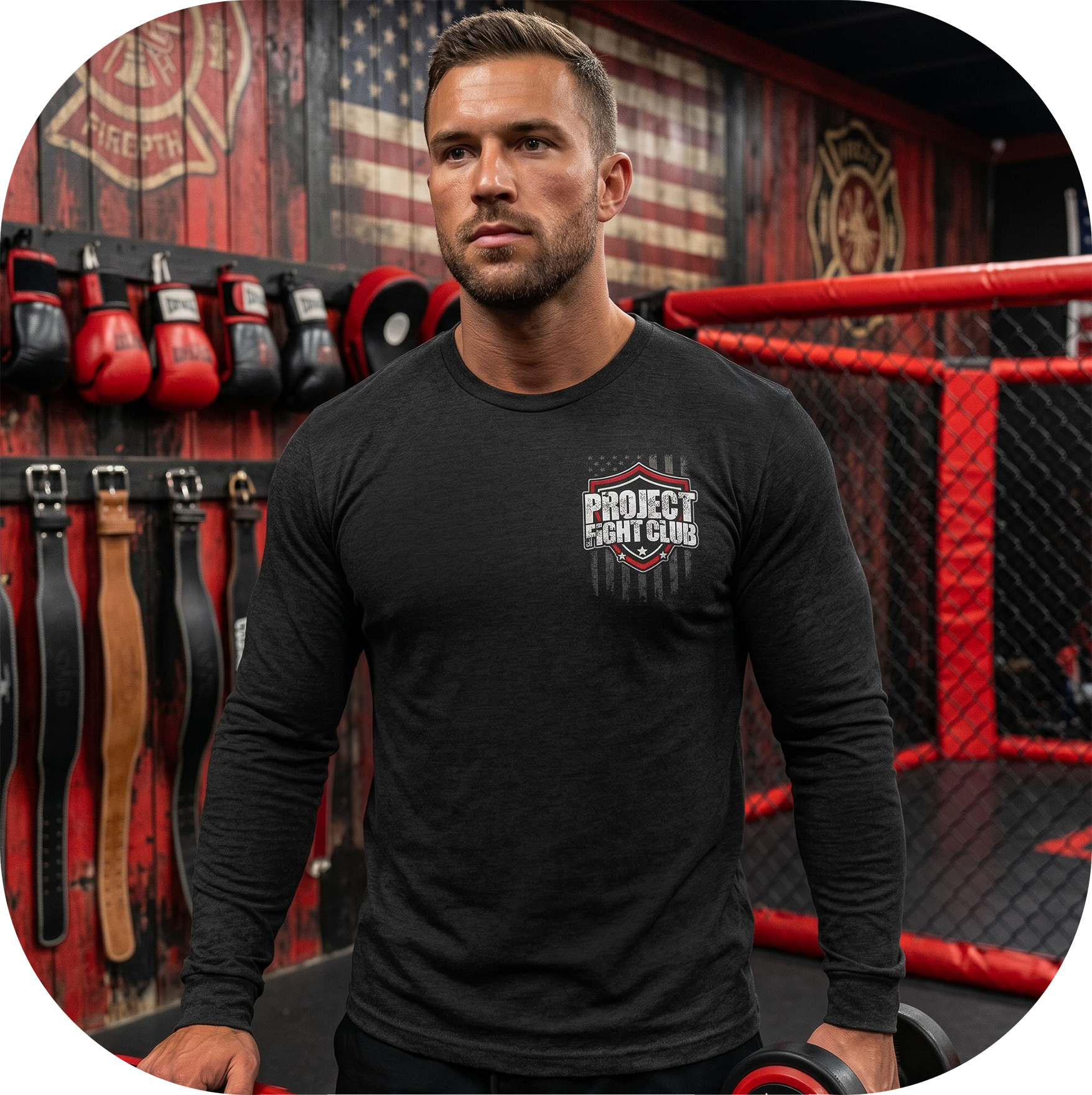 BLACK LONG SLEEVE TEE #6 - HONOR FIREFIGHTERS & EMTs