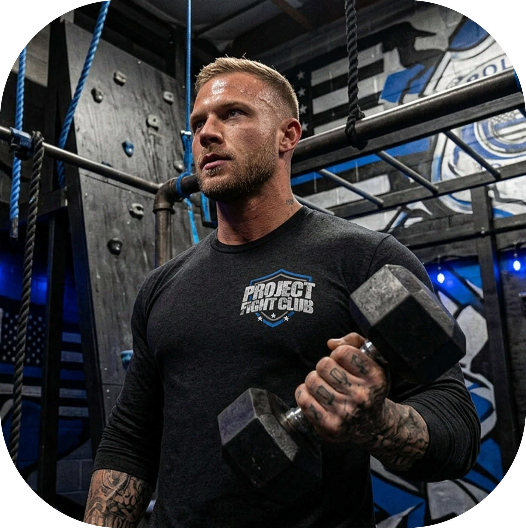 MENS BLACK LONG SLEEVE TEE #6 - SUPPORT POLICE