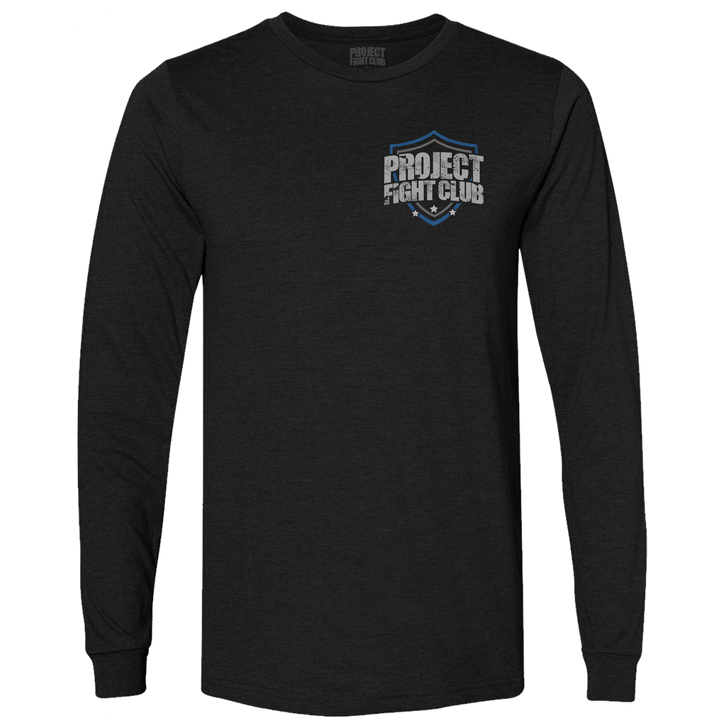 MENS BLACK LONG SLEEVE TEE #6 - SUPPORT POLICE