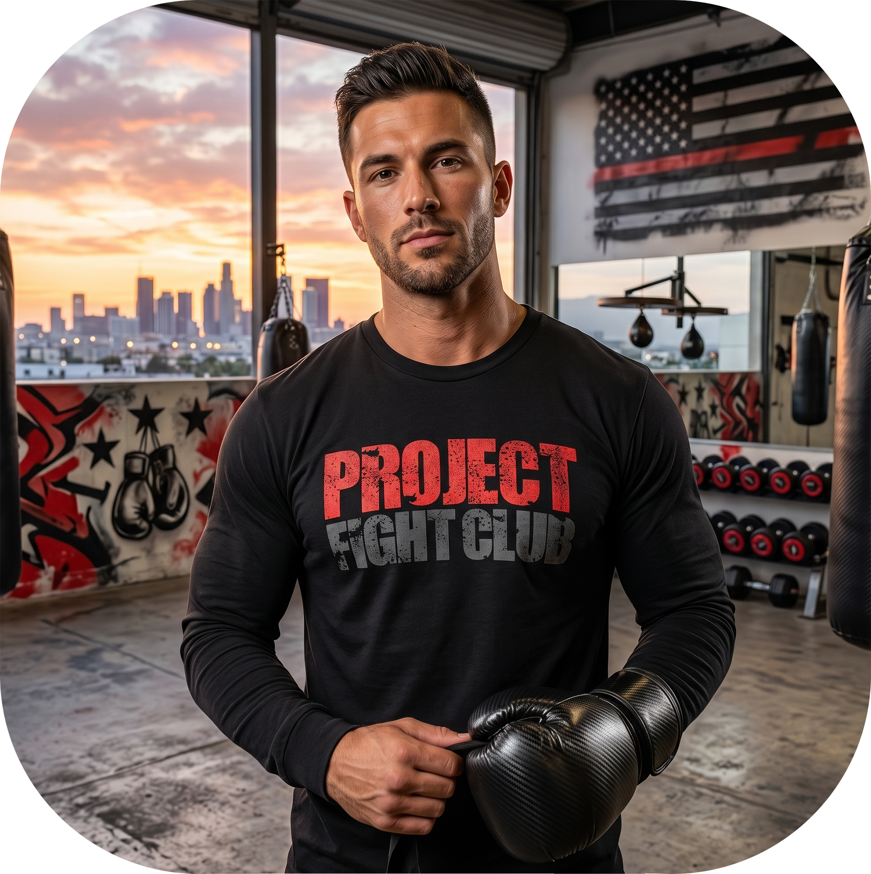 BLACK LONG SLEEVE TEE - HONOR FIREFIGHTERS & EMTs