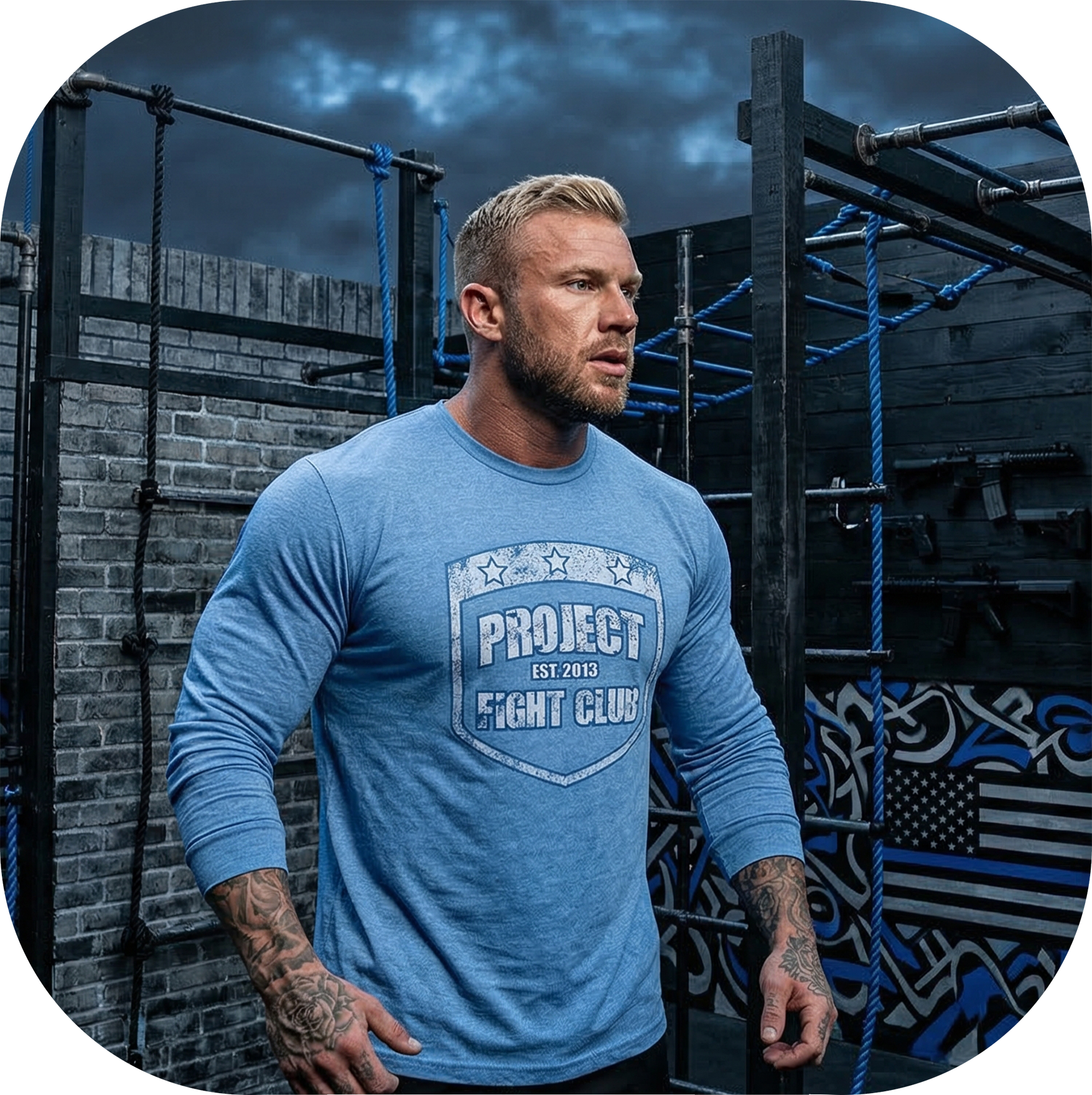 CAROLINA BLUE LONG SLEEVE TEE - SUPPORT POLICE