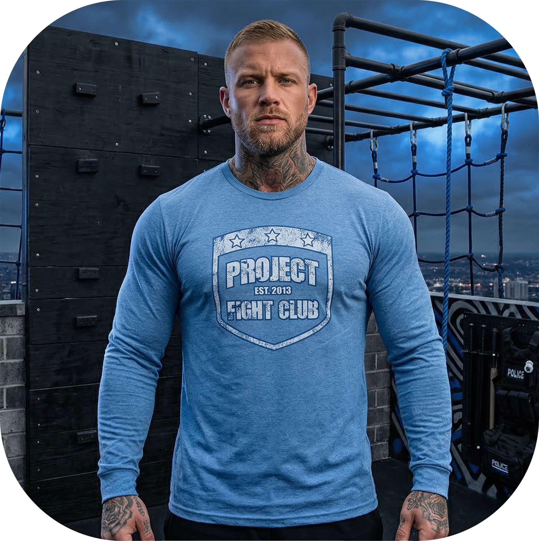 CAROLINA BLUE LONG SLEEVE TEE - SUPPORT POLICE
