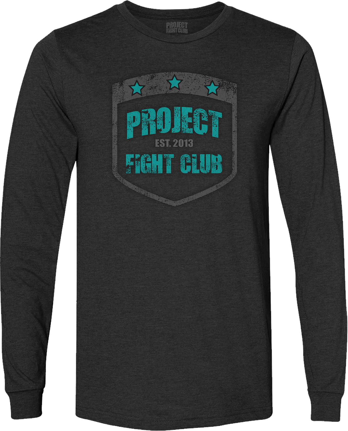 MENS CHARCOAL LONG SLEEVE TEE - FIGHT ADDICTION