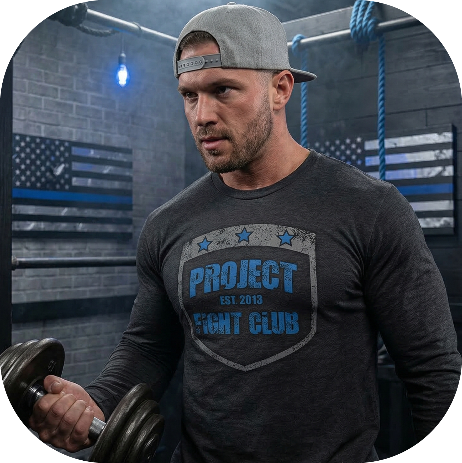 CHARCOAL LONG SLEEVE TEE - POLICE