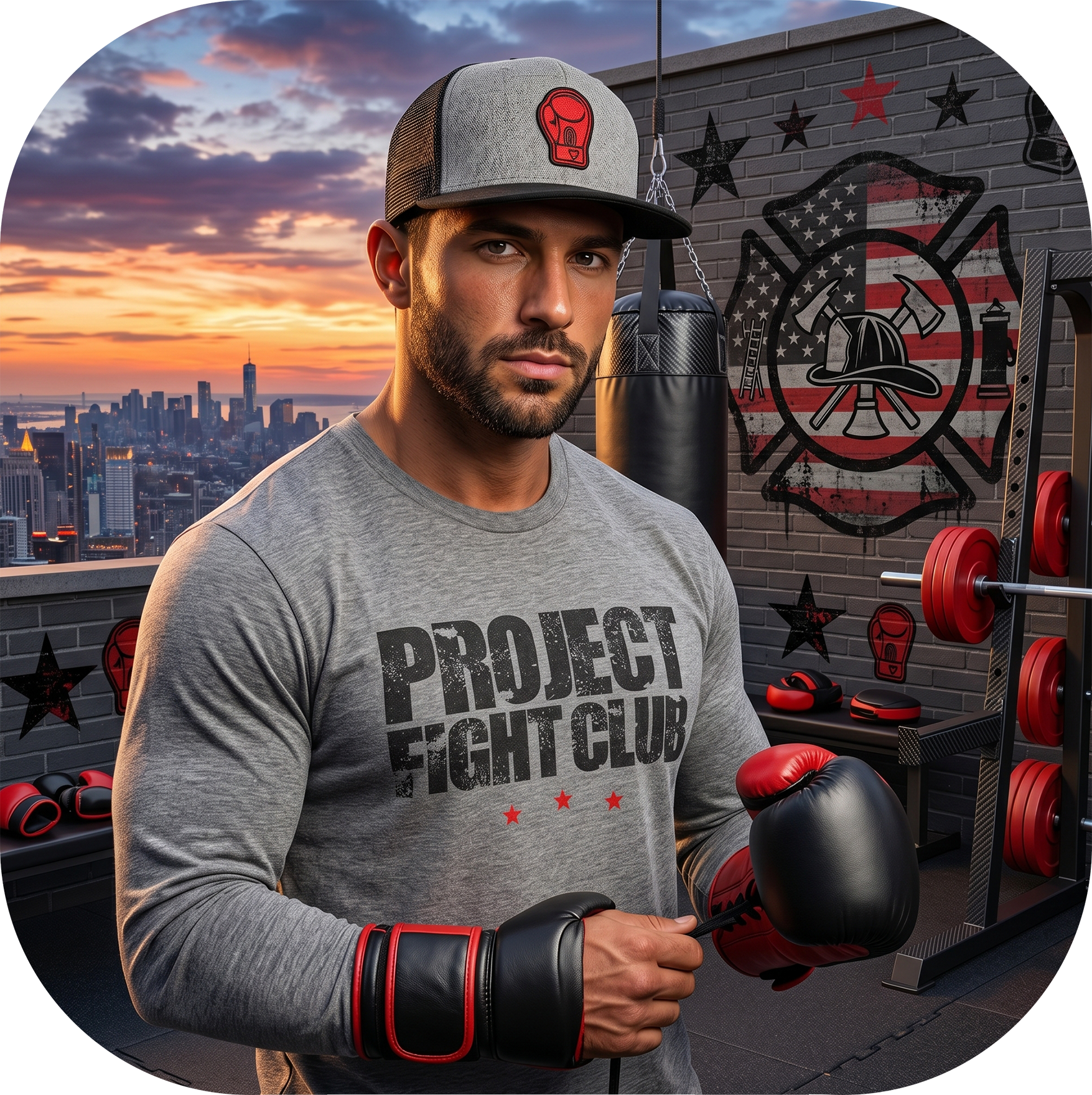 GREY LONG SLEEVE TEE #2 - HONOR FIREFIGHTERS & EMTs