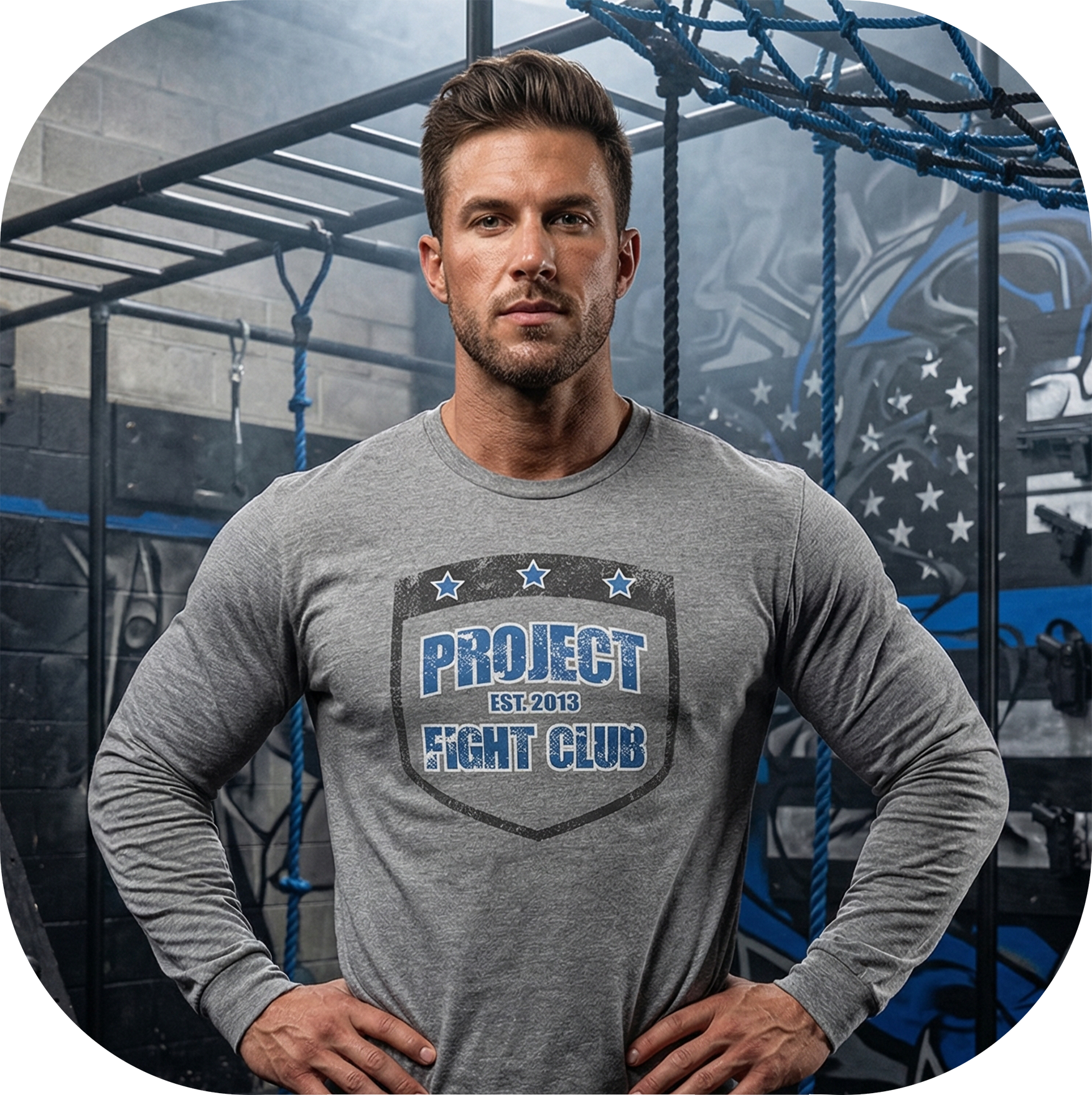 GREY LONG SLEEVE TEE - SUPPORT POLICE