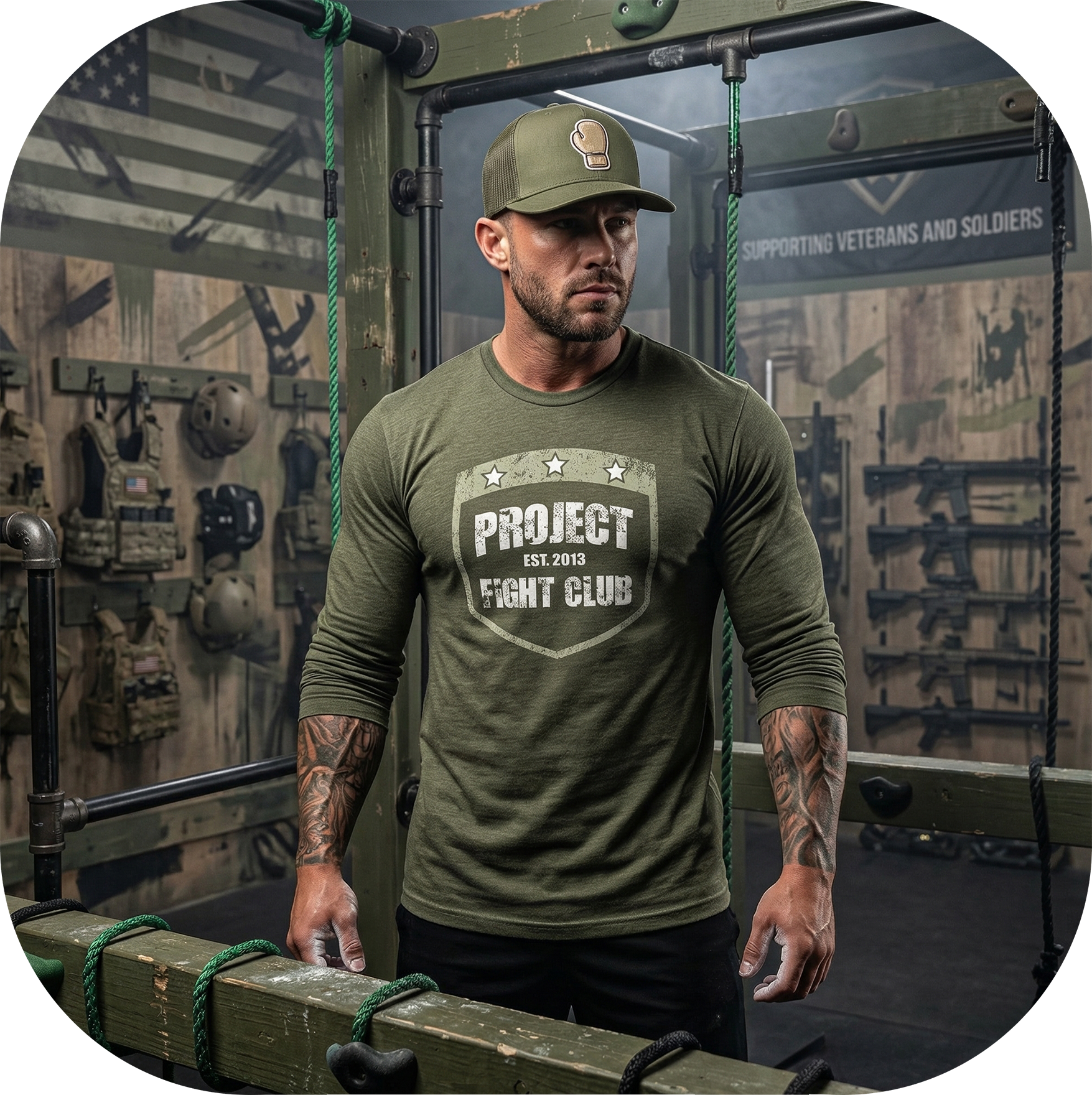 MILITARY GREEN LONG SLEEVE 3 - HONOR SOLDIERS & VETERANS