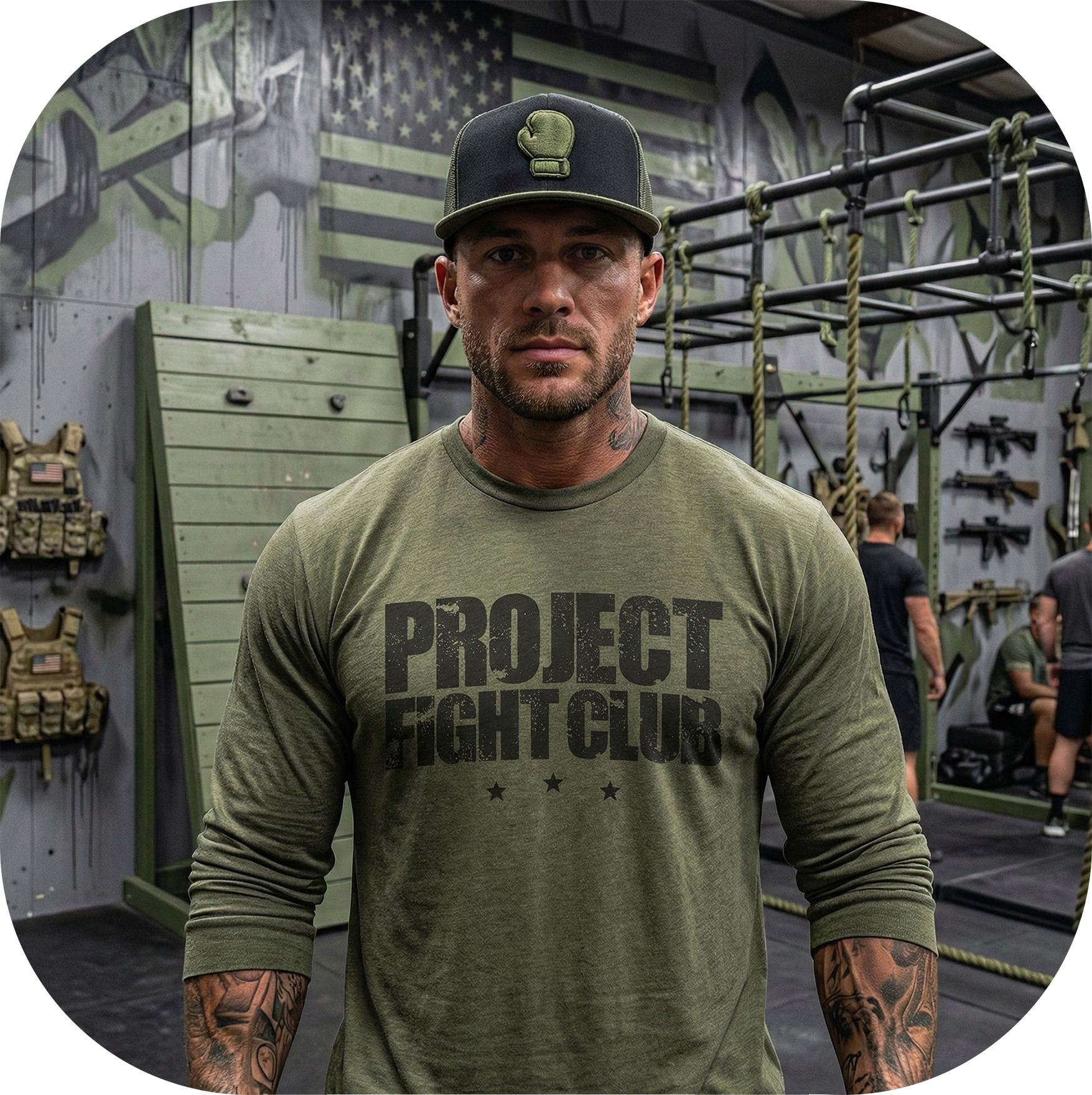 MILITARY GREEN LONG SLEEVE TEE - HONOR SOLDIERS & VETERANS