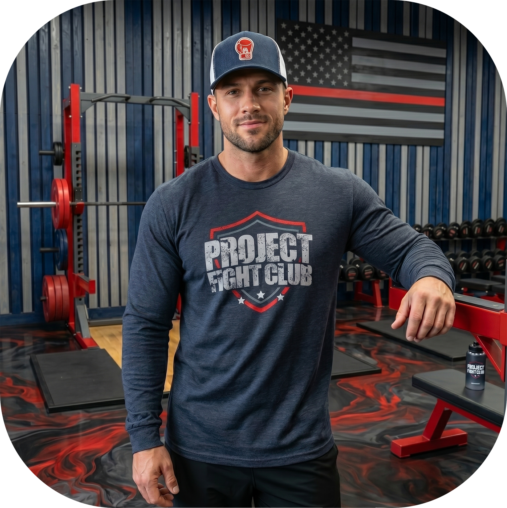NAVY LONG SLEEVE TEE - HONOR FIREFIGHTERS & EMTs