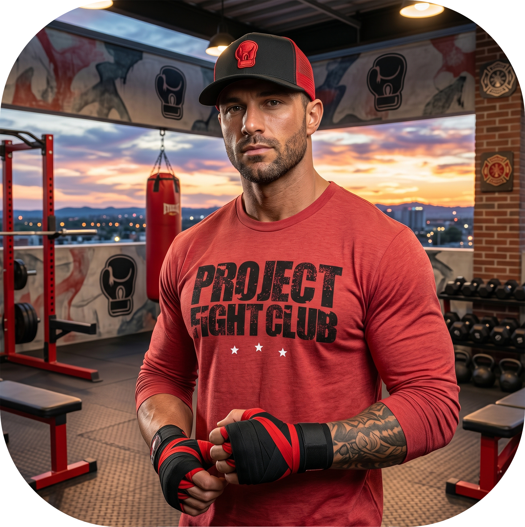 RED LONG SLEEVE TEE - HONOR FIREFIGHTERS & EMTs