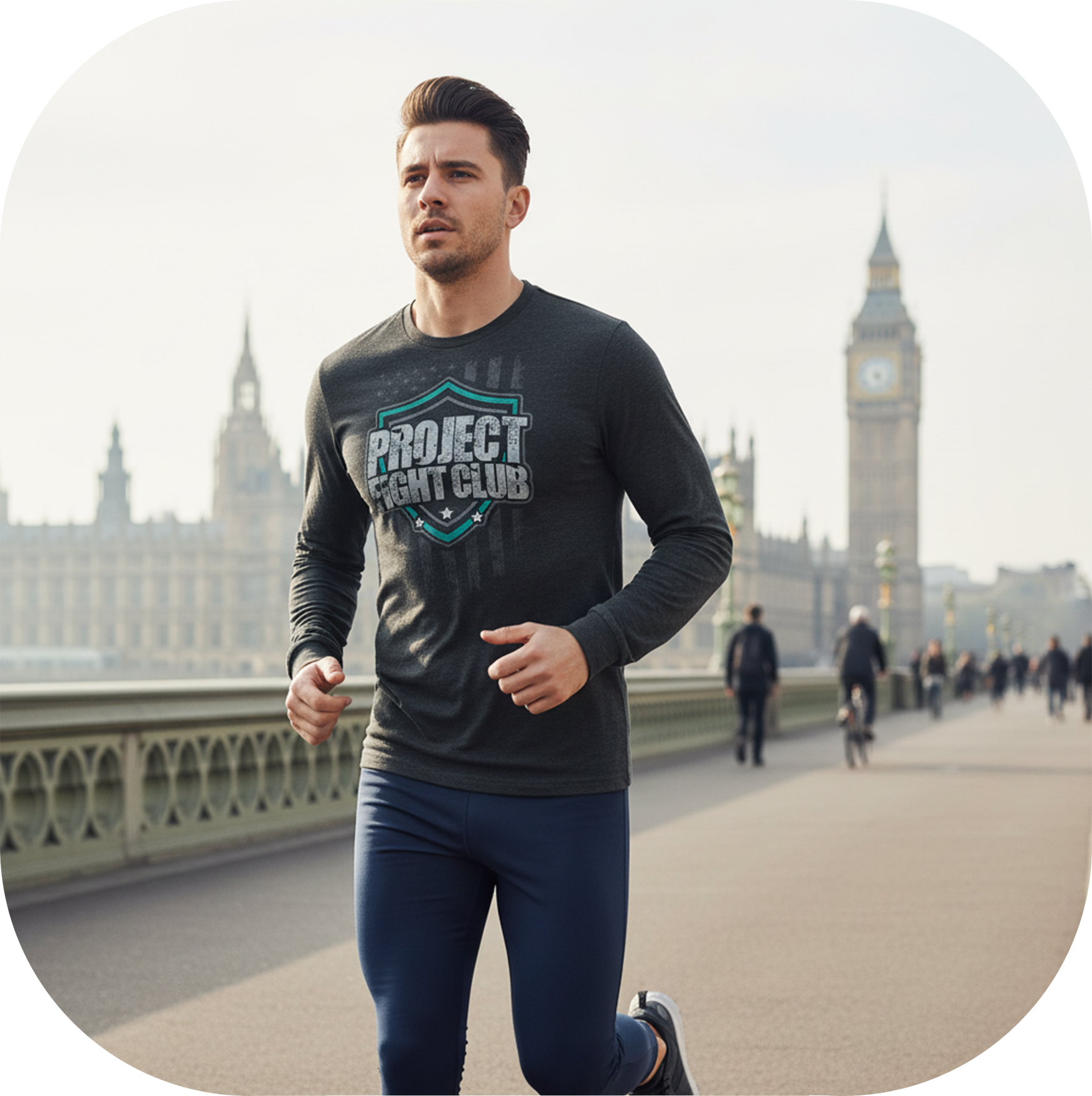 MENS BLACK LONG SLEEVE TEE #3 - FIGHT ADDICTION