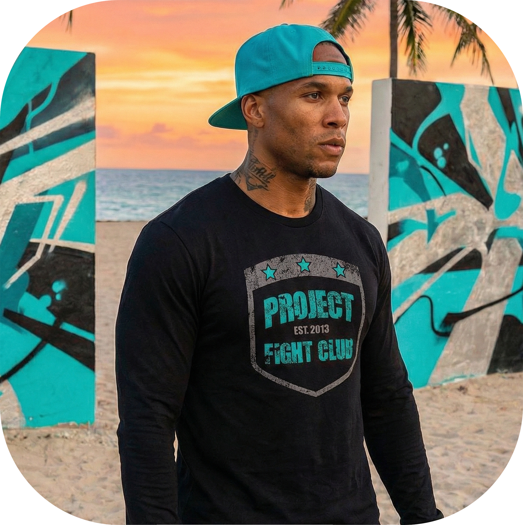 MENS BLACK LONG SLEEVE TEE #4 - FIGHT ADDICTION