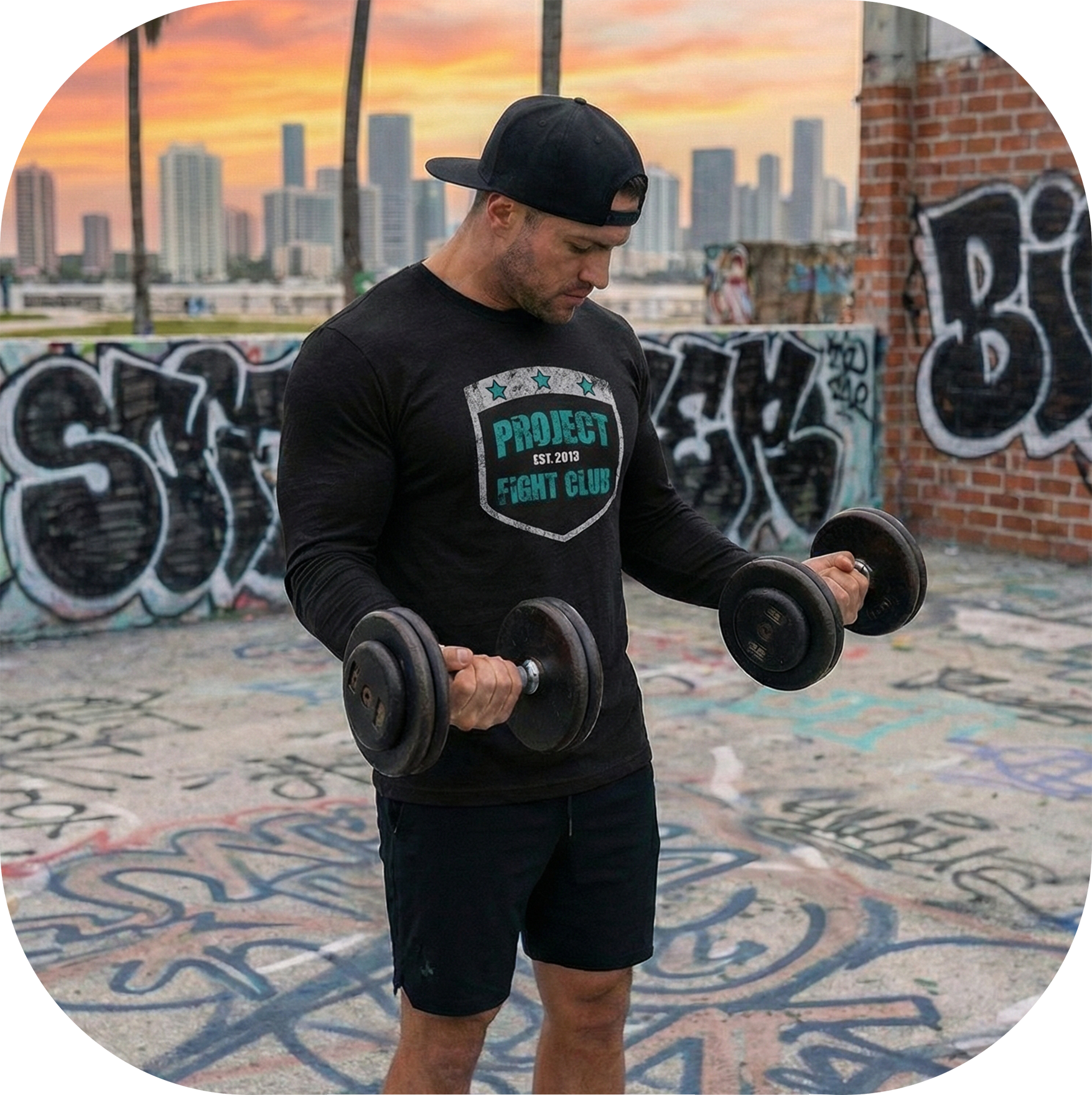 MENS BLACK LONG SLEEVE TEE #5 - FIGHT ADDICTION
