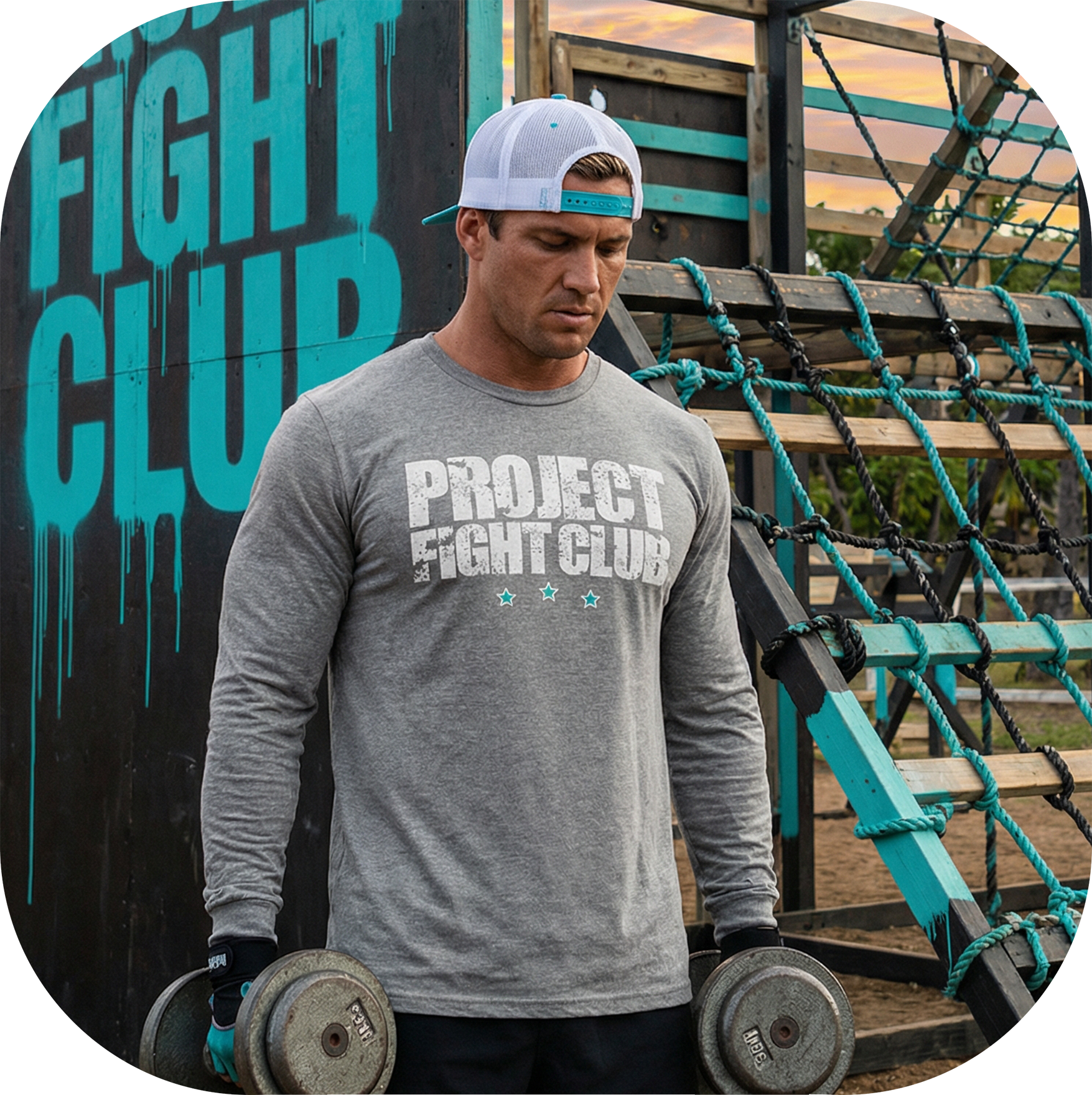 MENS GREY LONG SLEEVE TEE #2 - FIGHT ADDICTION