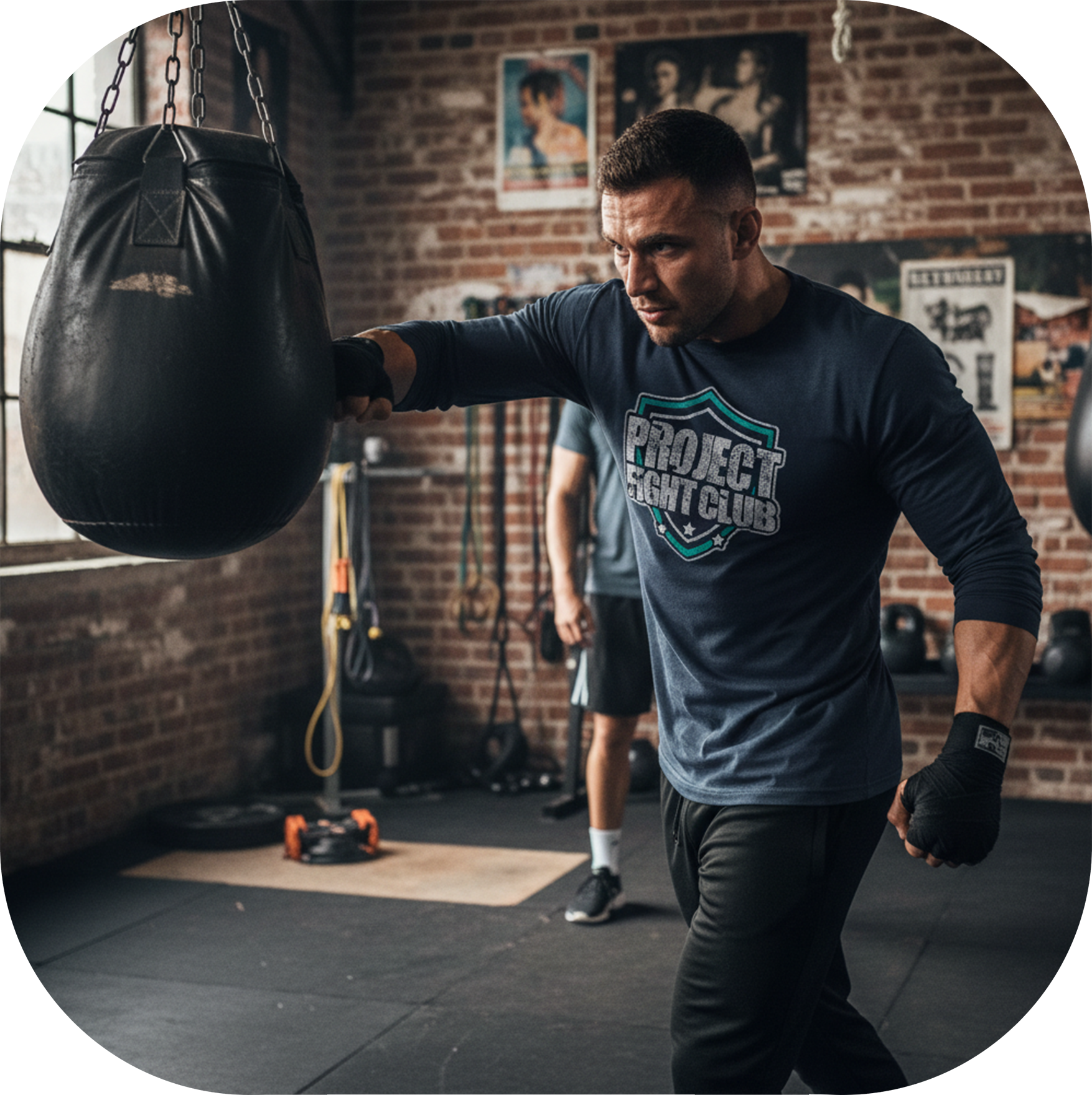 NAVY LONG SLEEVE TEE - FIGHT ADDICTION