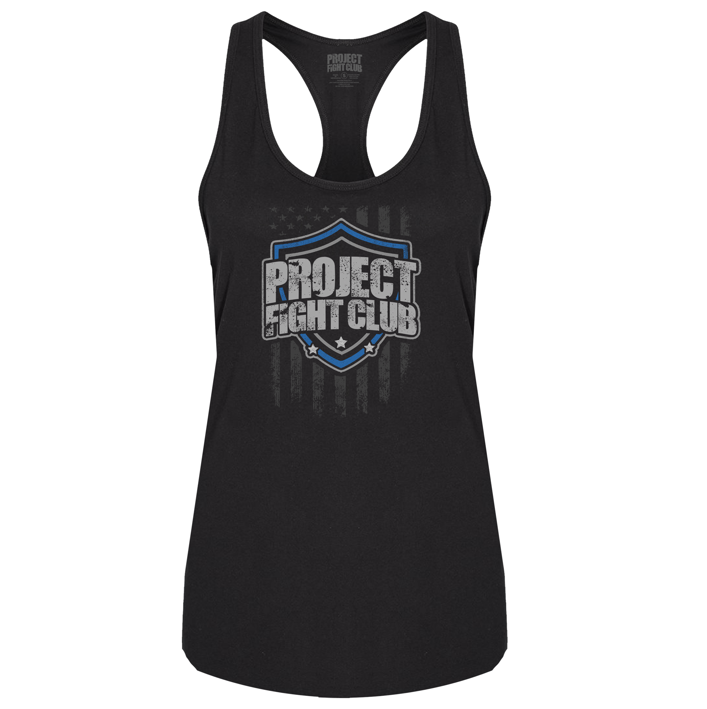 WOMENS BLACK RACERBACK TANK #2 - SUPPORT POLICE