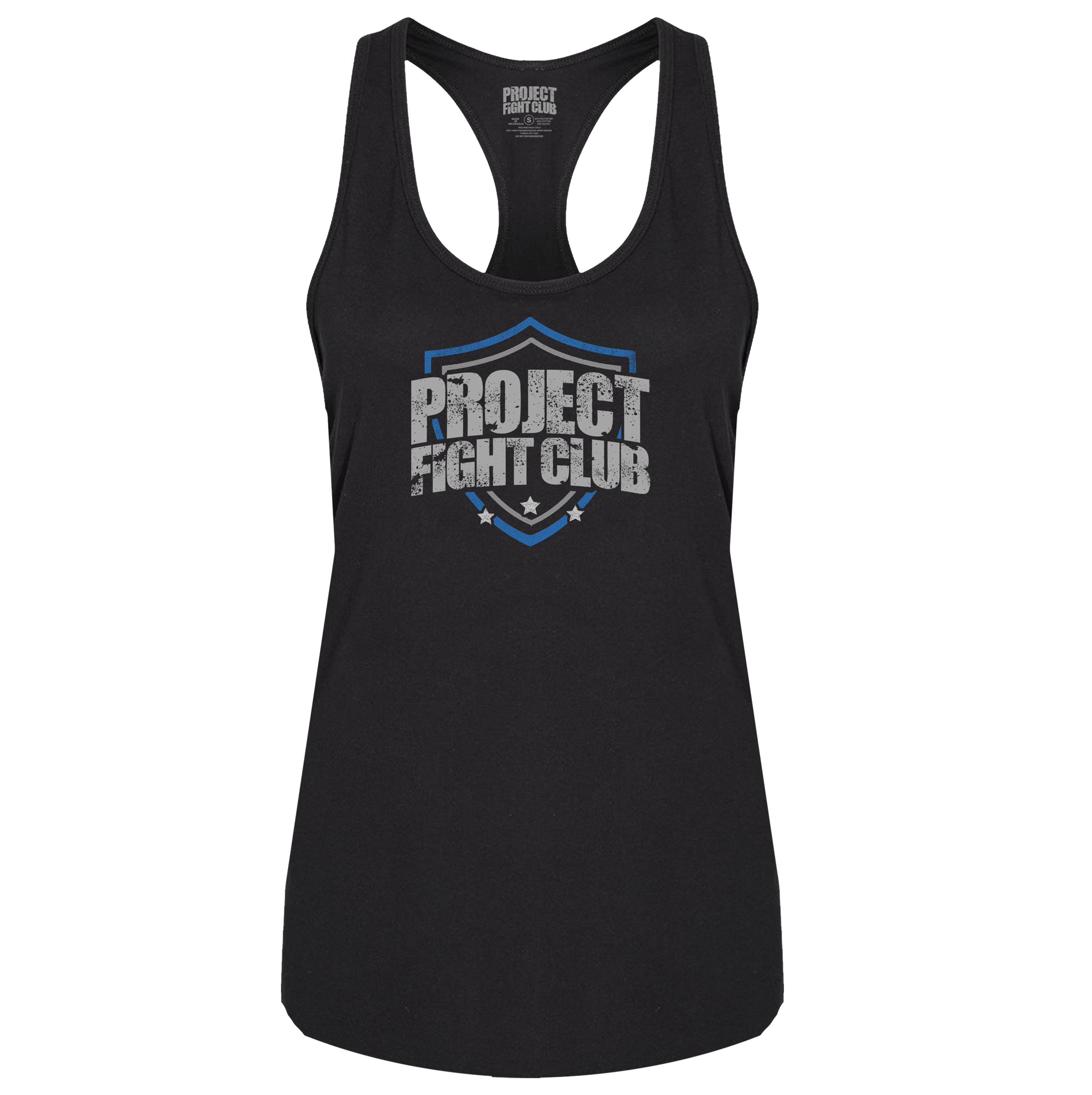 WOMENS BLACK RACERBACK TANK - SUPPORT POLICE