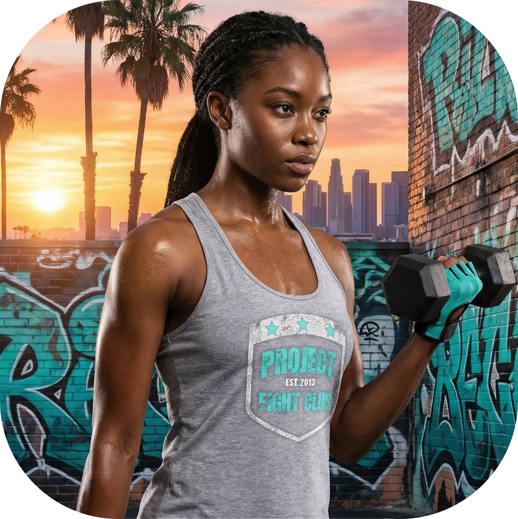 WOMENS GREY RACERBACK TANK #2 - FIGHT ADDICTION