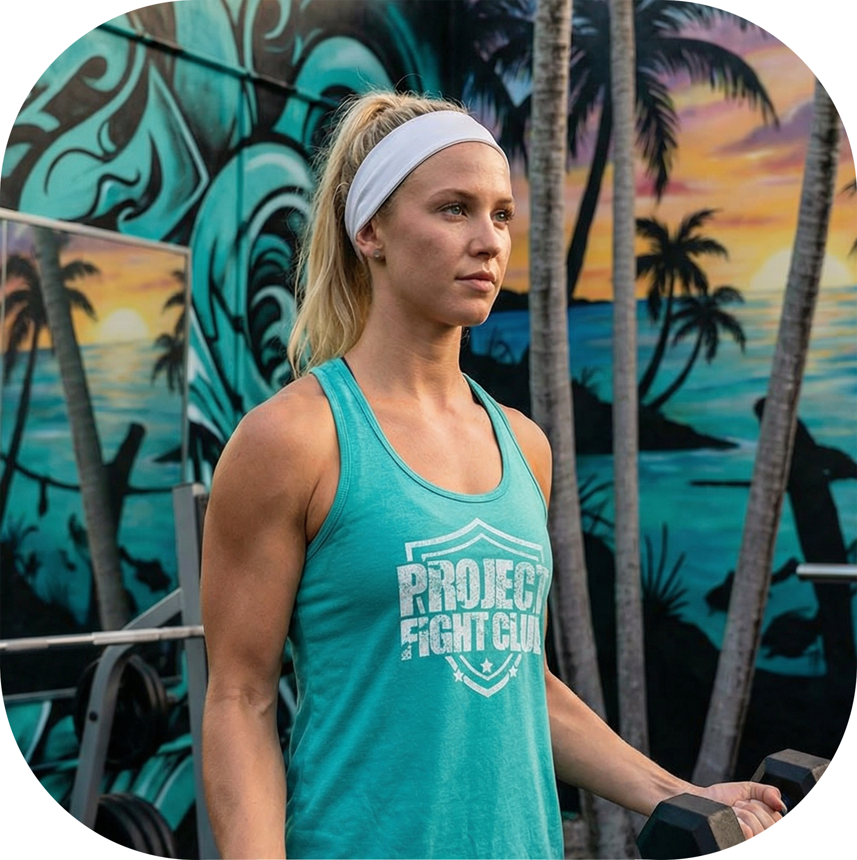 WOMENS TEAL RACERBACK TANK - FIGHT ADDICTION