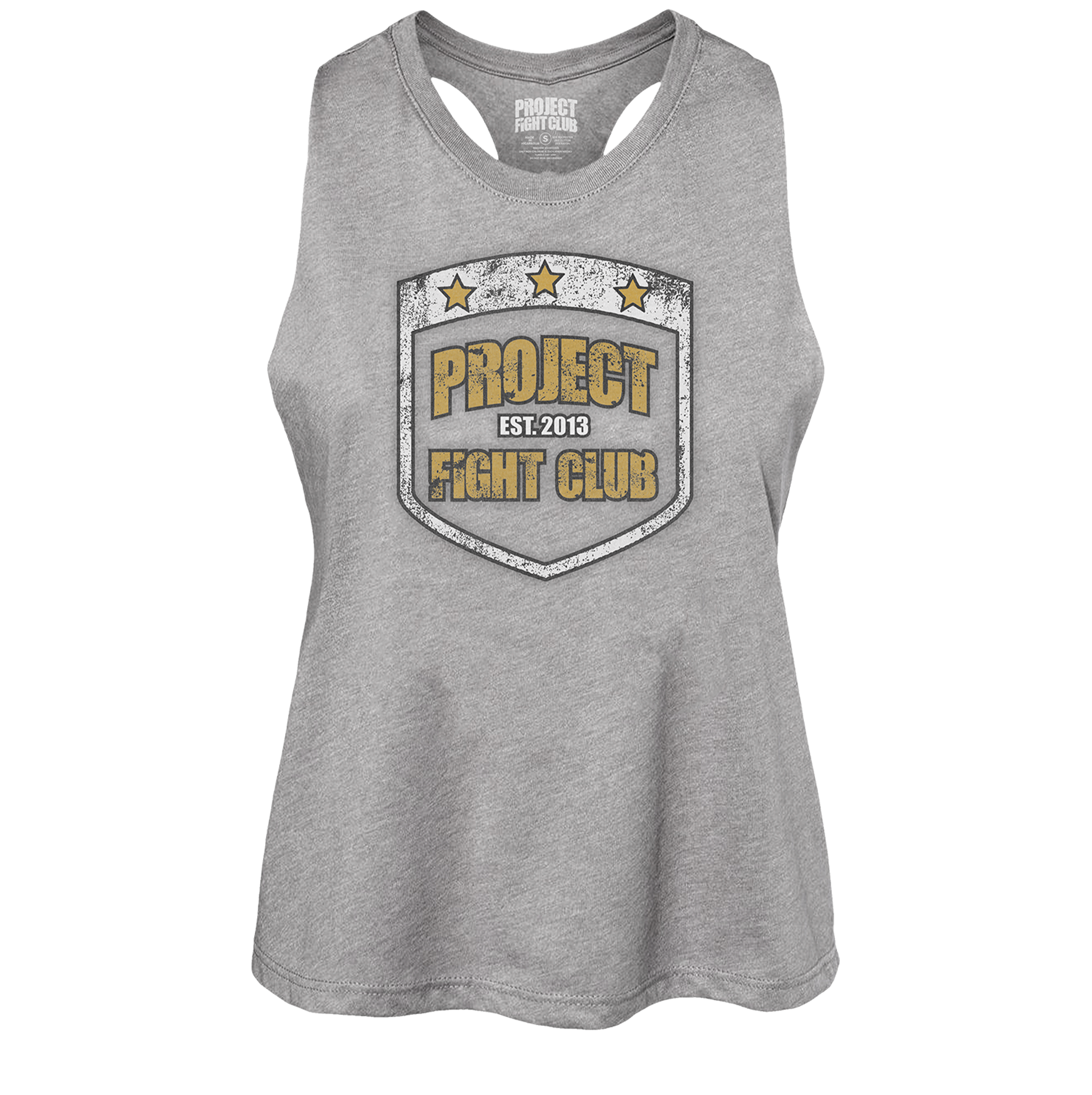 GREY CROPPED RACERBACK TANK #2 - PROTECT ANIMALS & WILDLIFE