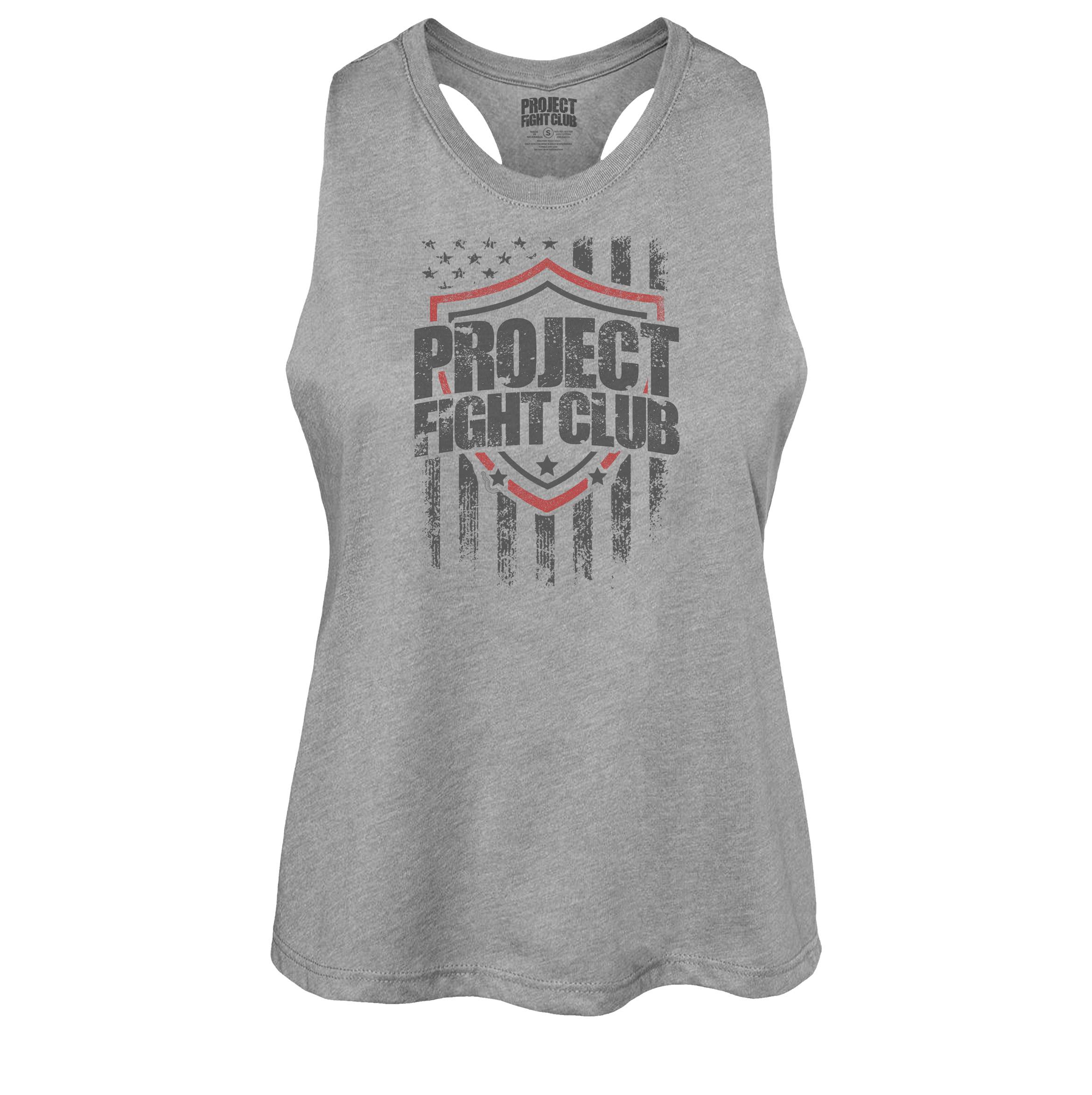 GREY CROPPED RACERBACK TANK - HONOR FIREFIGHTERS & EMTs