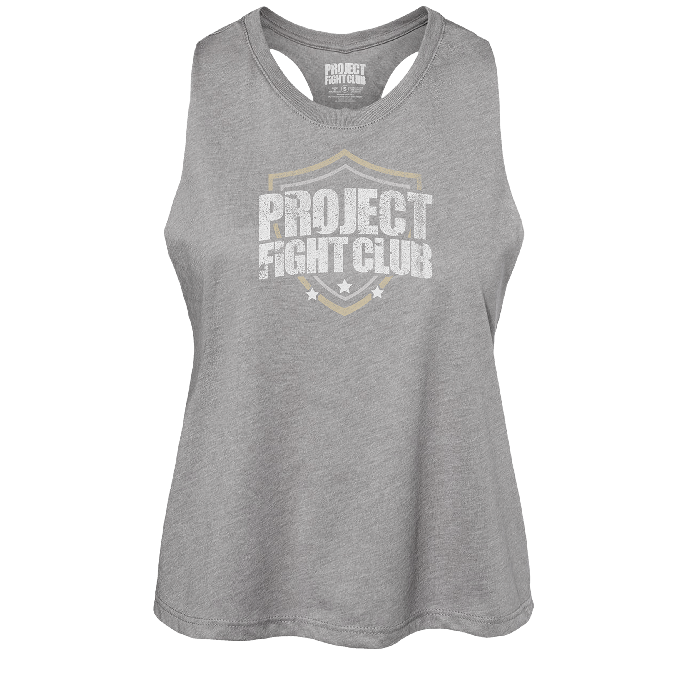 GREY CROPPED RACERBACK TANK - PROTECT ANIMALS & WILDLIFE