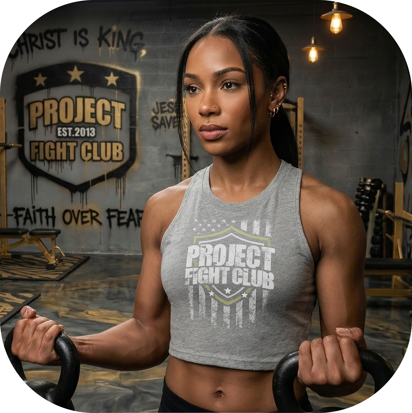 HEATHER GREY CROPPED RACERBACK TANK - SPREAD CHRISTIANITY
