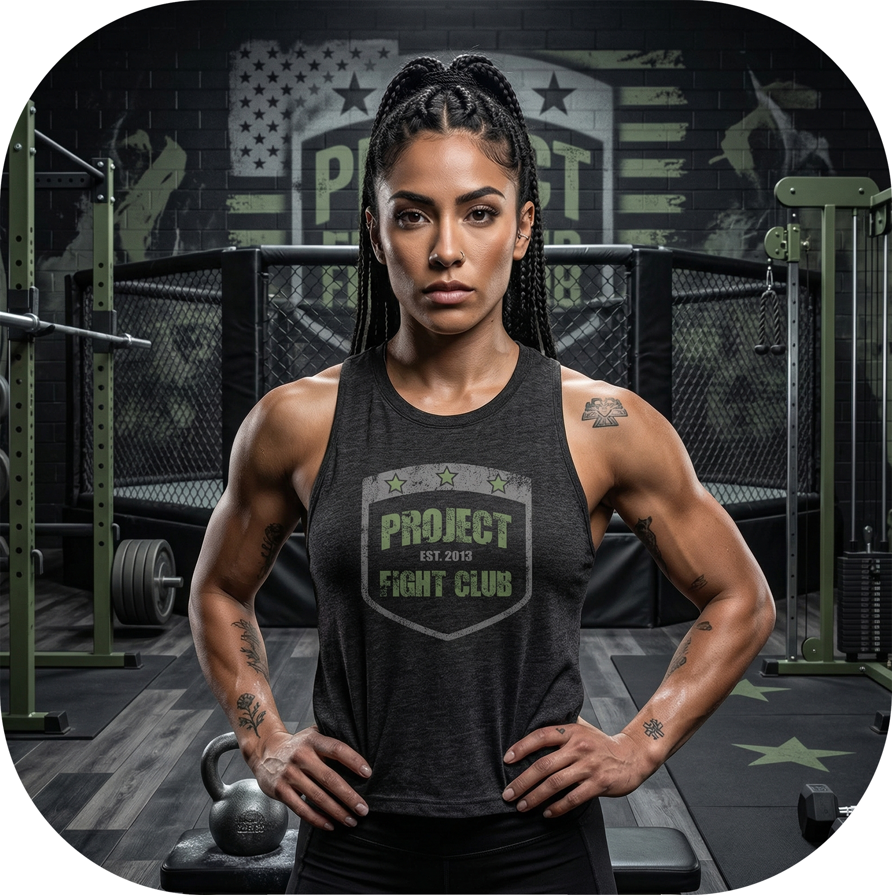 WOMENS BLACK RACERBACK CROP TANK 2 - HONOR SOLDIERS & VETERANS