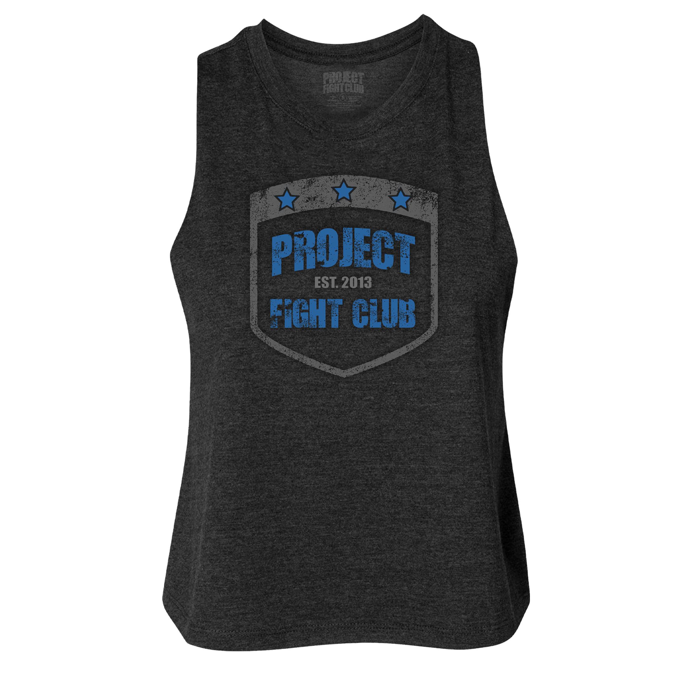 SOLID BLACK RACERBACK CROPPED TANK 2 - SUPPORT POLICE