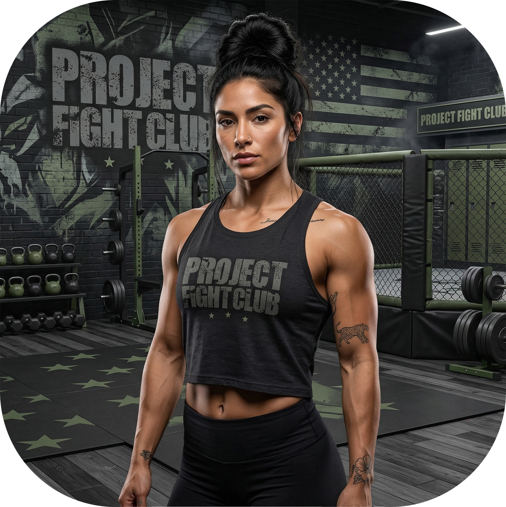 WOMENS BLACK RACERBACK CROP TANK - HONOR SOLDIERS & VETERANS