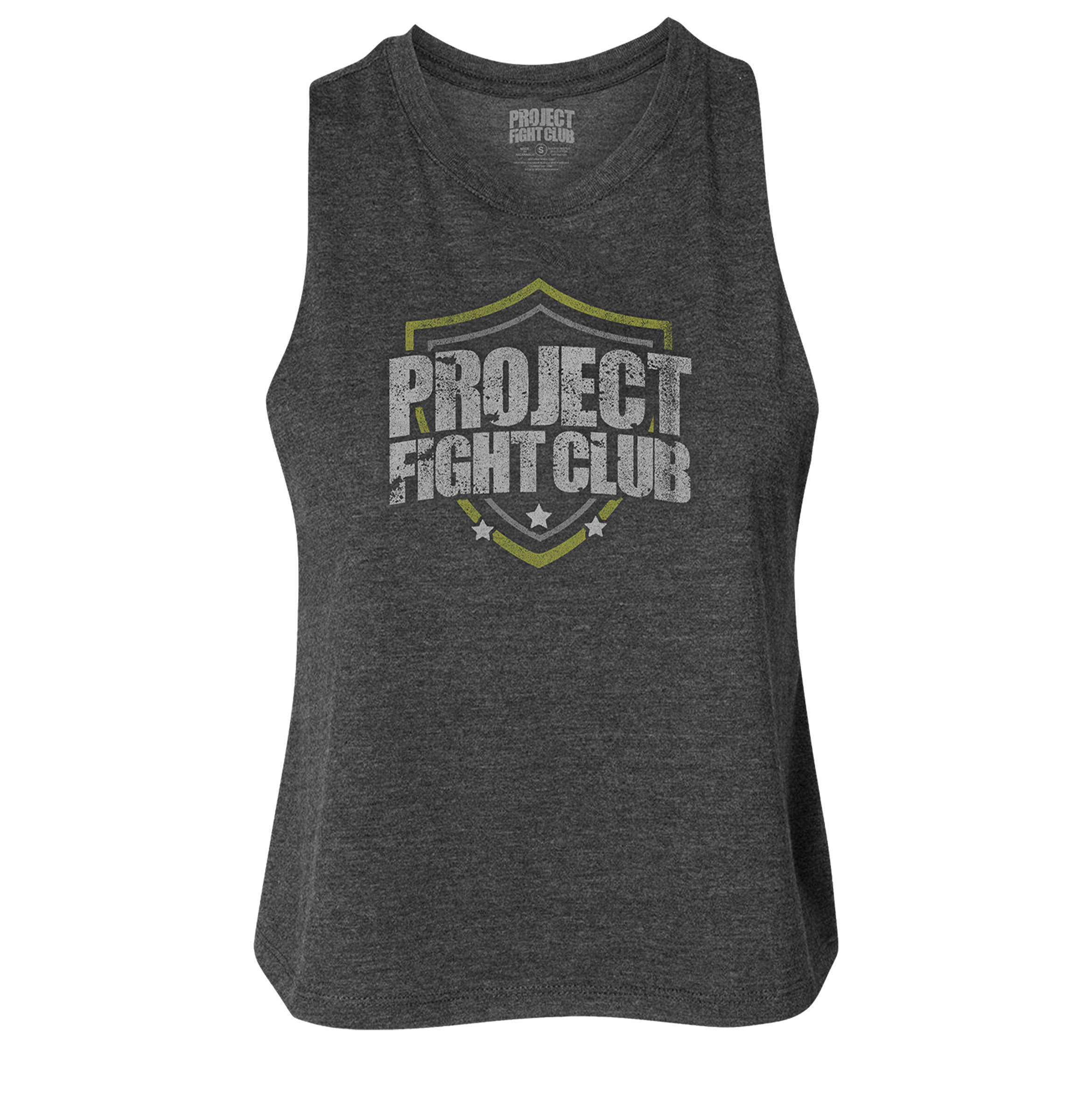DARK GREY CROPPED RACERBACK TANK - SPREAD CHRISTIANITY