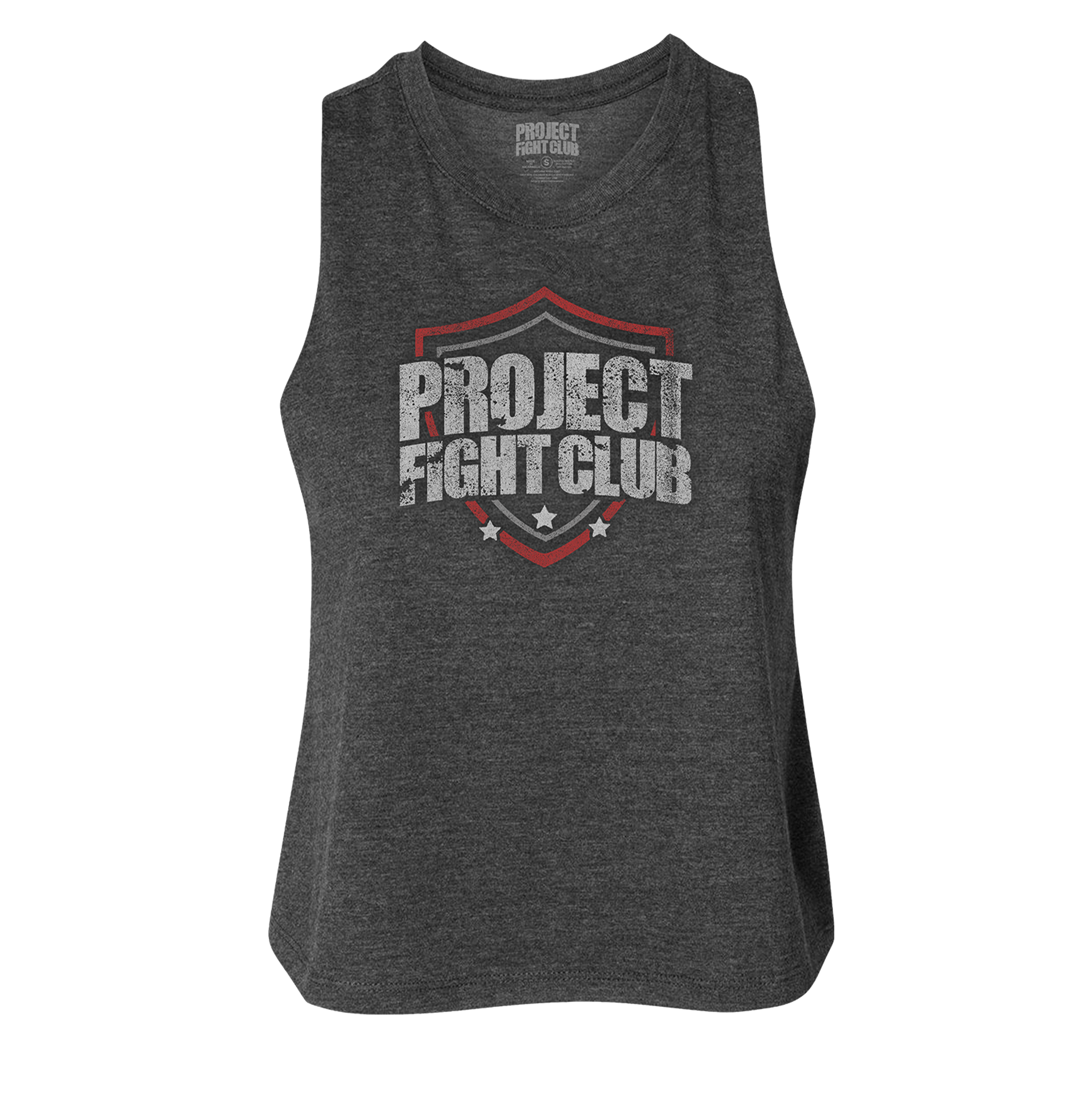 DARK GREY CROPPED RACERBACK TANK - HONOR FIREFIGHTERS & EMTs