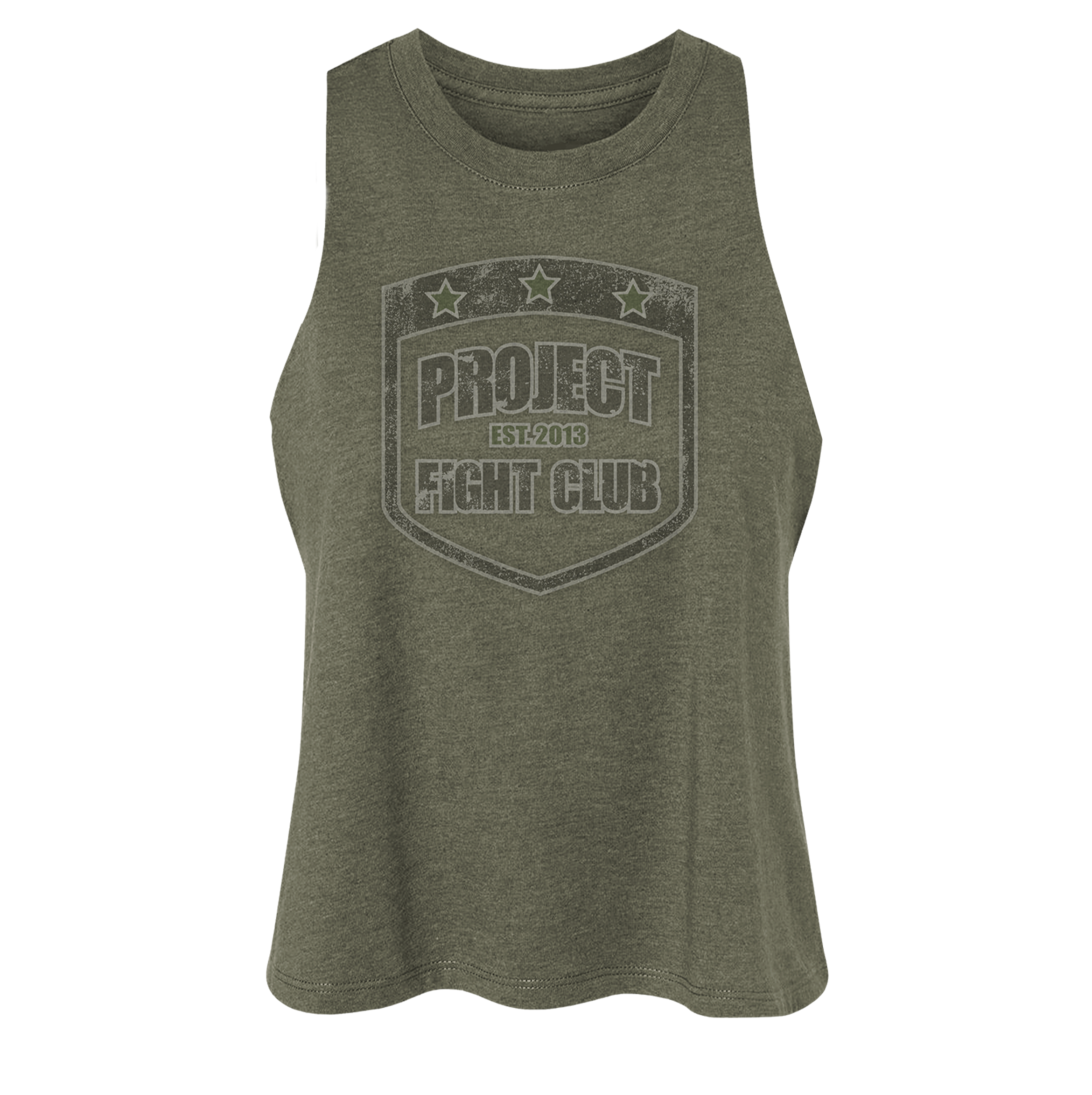 WOMENS ARMY RACERBACK CROP TANK - HONOR SOLDIERS & VETERANS