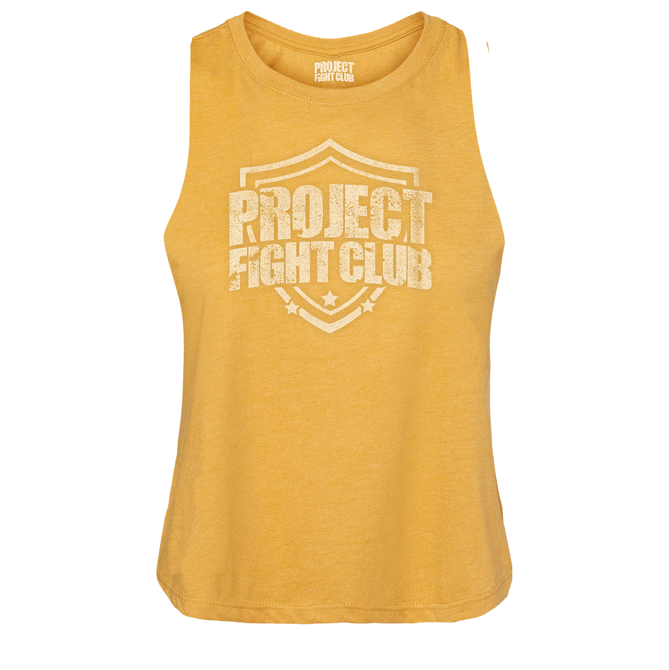 GOLD CROPPED RACERBACK TANK - PROTECT ANIMALS & WILDLIFE