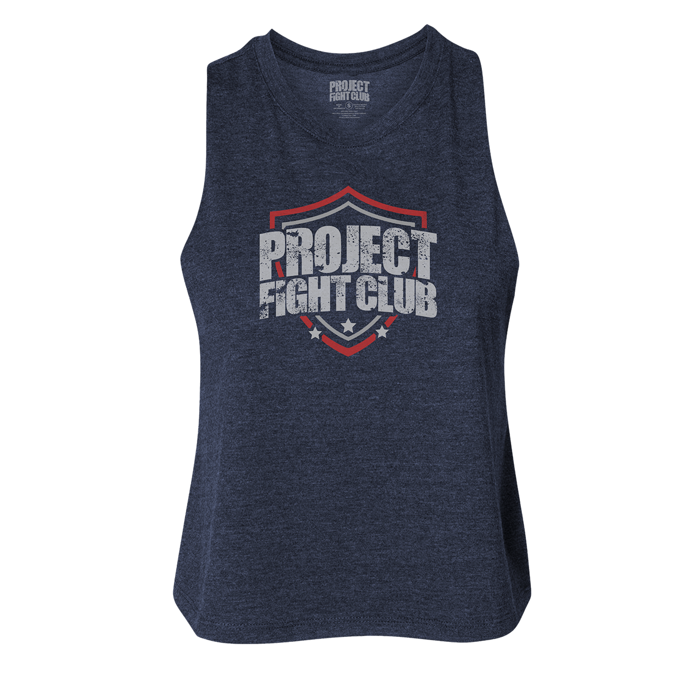 NAVY CROPPED RACERBACK TANK - HONOR FIREFIGHTERS & EMTs