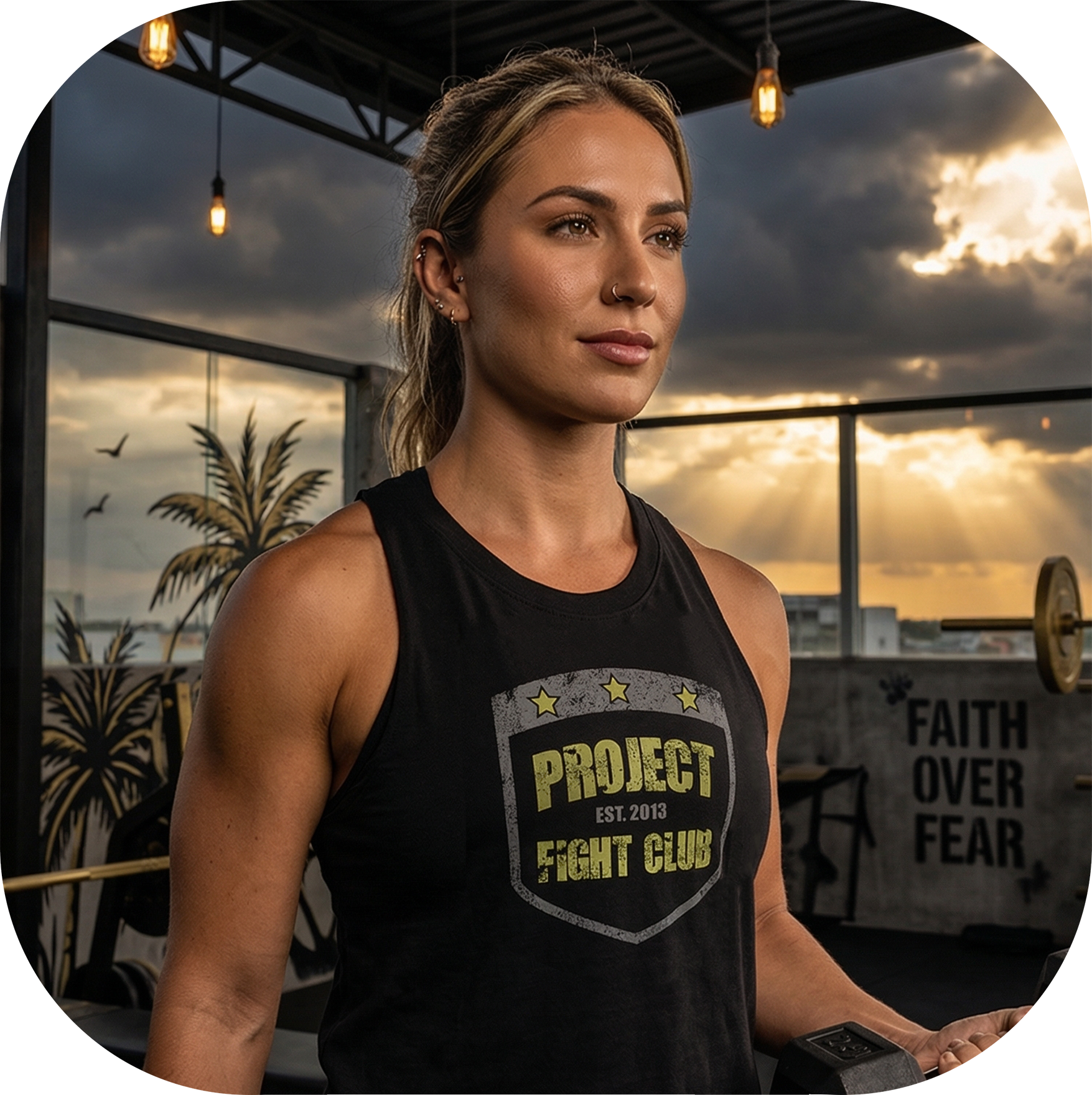 BLACK CROPPED RACERBACK TANK #2 - SPREAD CHRISTIANITY
