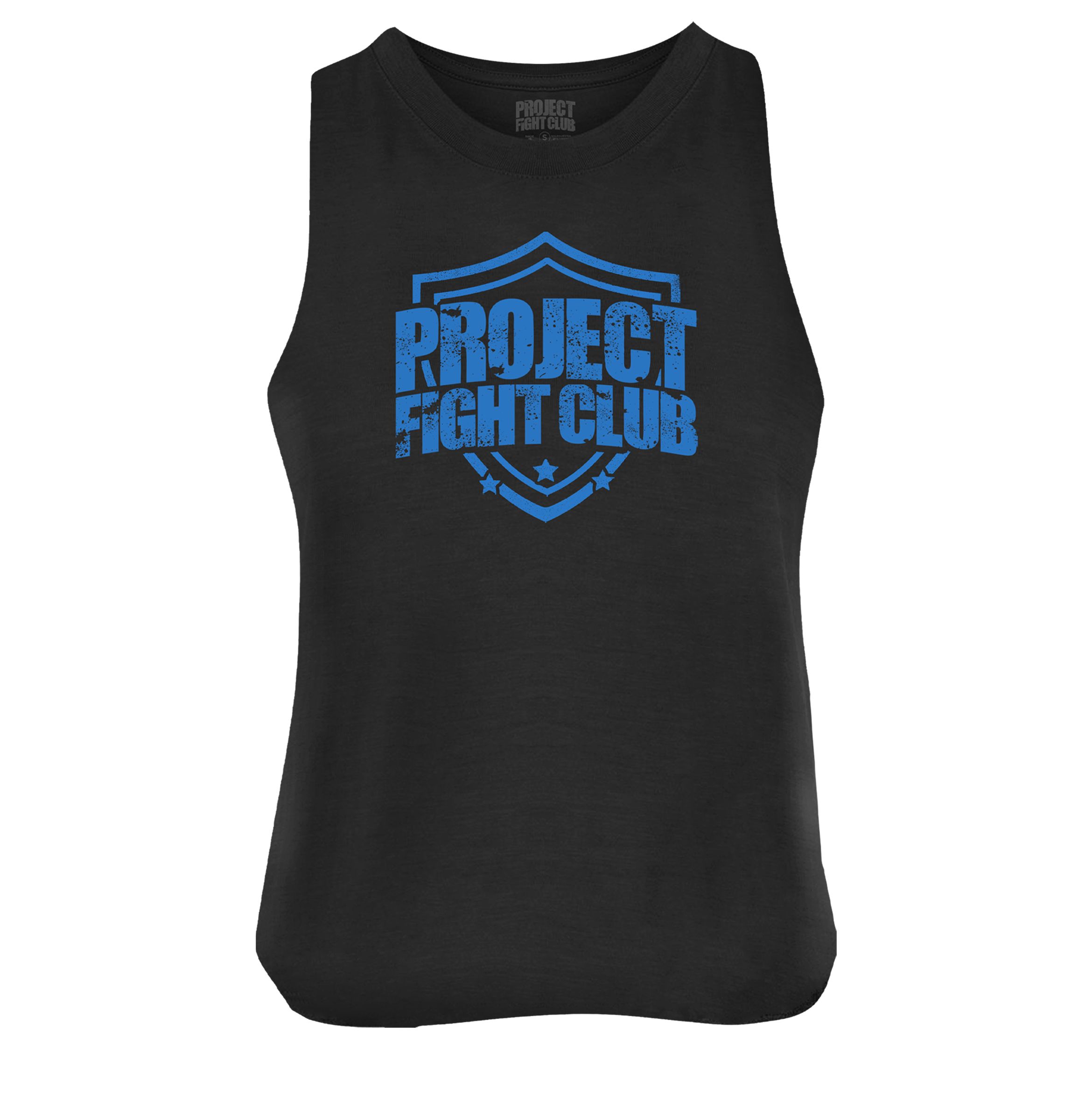 WOMENS BLACK RACERBACK CROPPED TANK #4 - SUPPORT POLICE