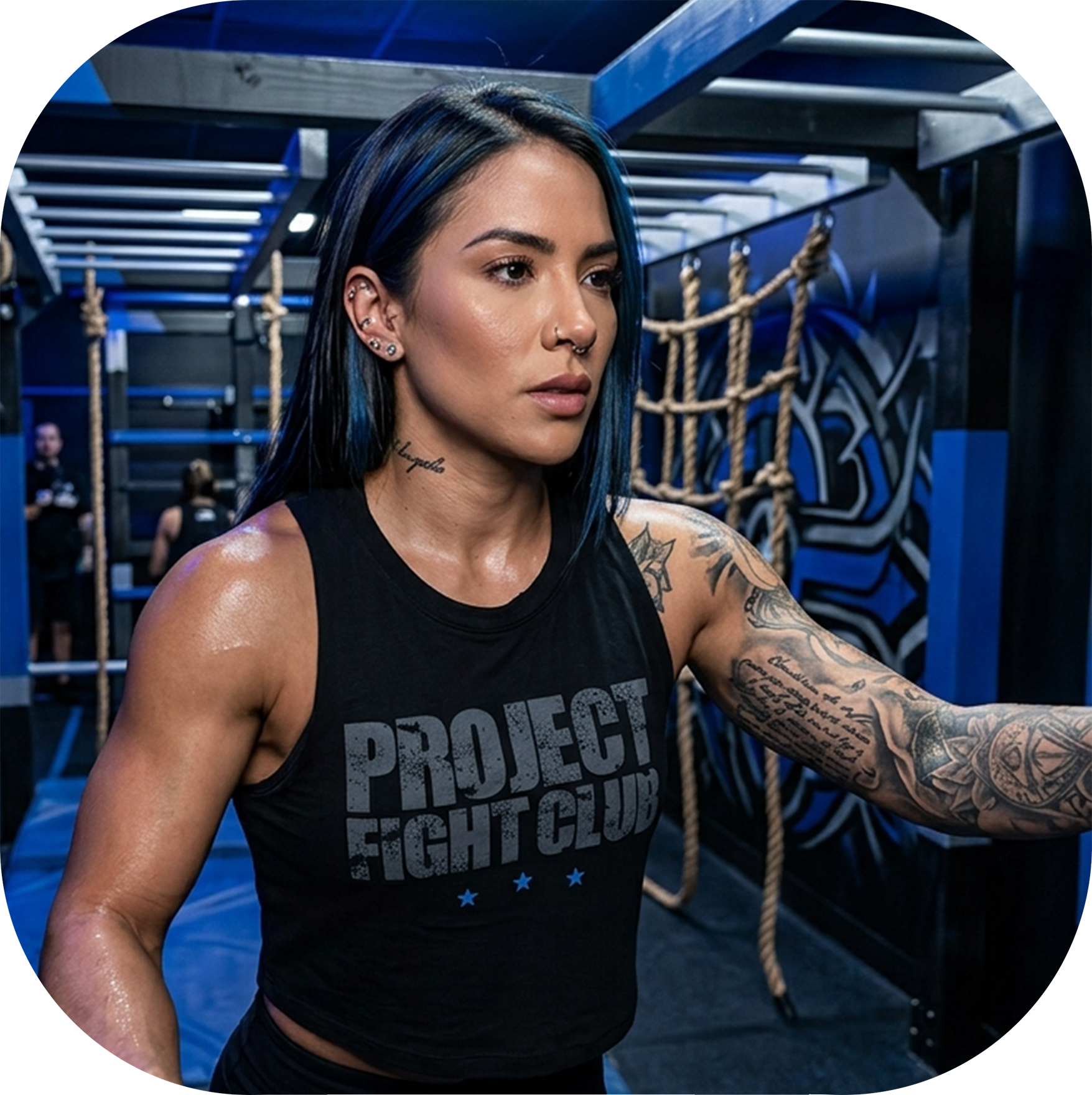 SOLID BLACK RACERBACK CROPPED TANK - SUPPORT POLICE