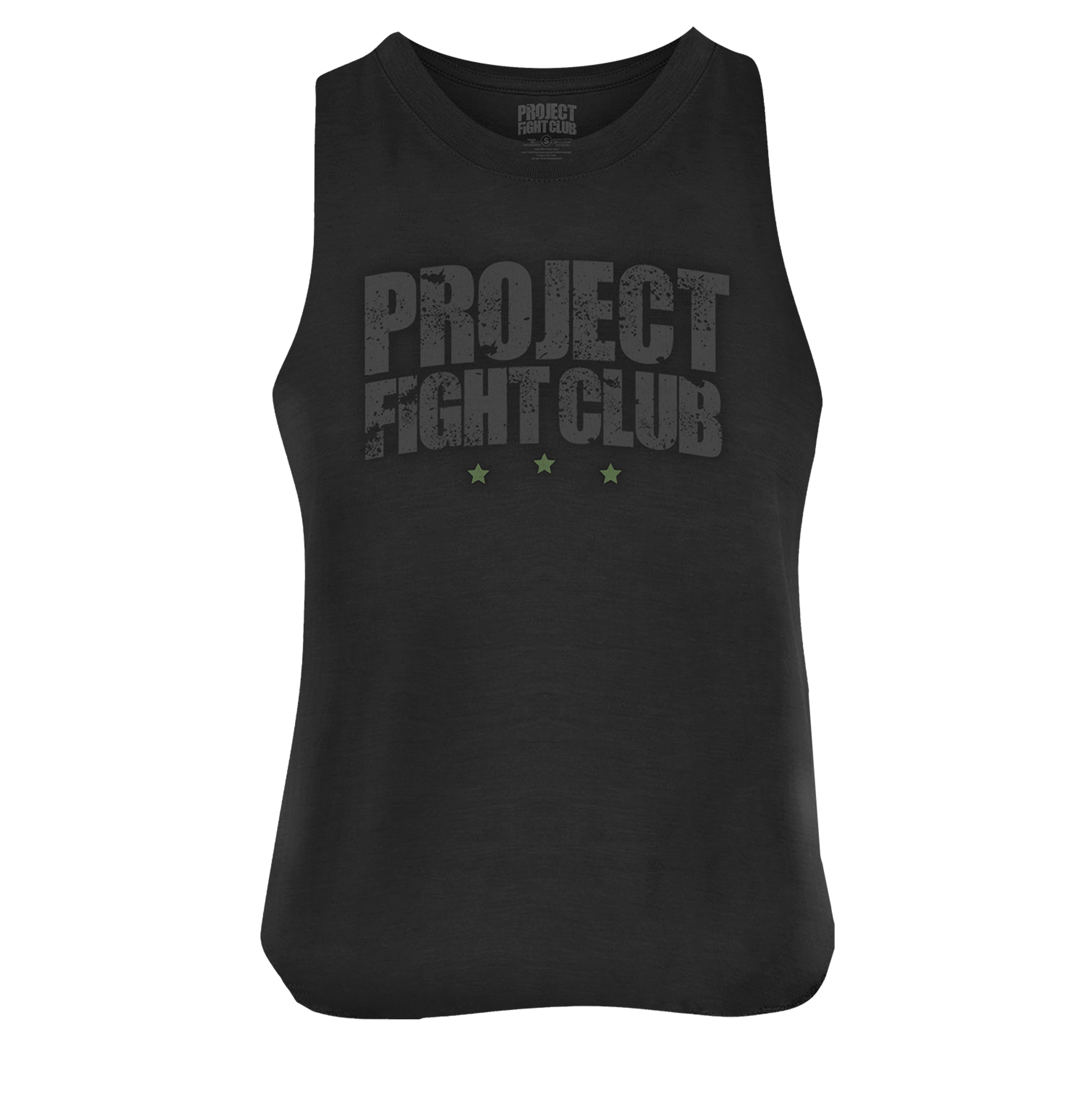 WOMENS BLACK RACERBACK CROP TANK - HONOR SOLDIERS & VETERANS