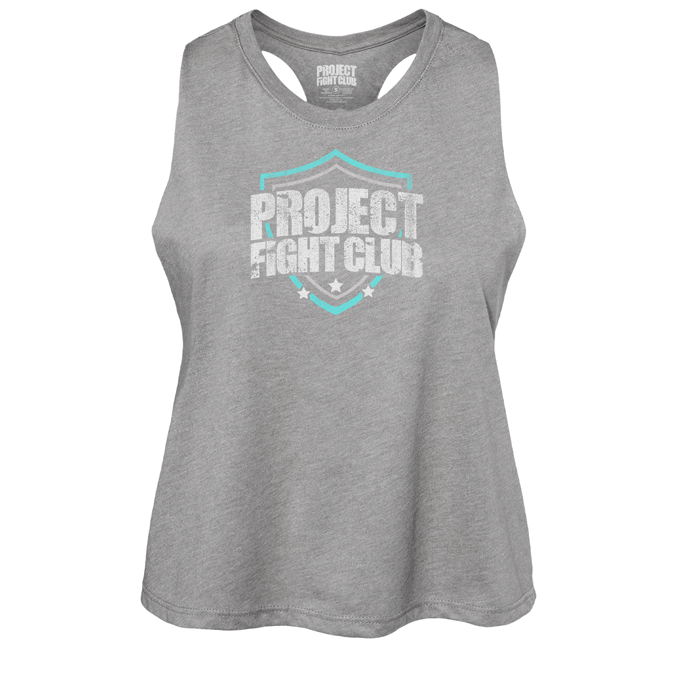WOMENS GREY CROPPED RACERBACK TANK - FIGHT ADDICTION