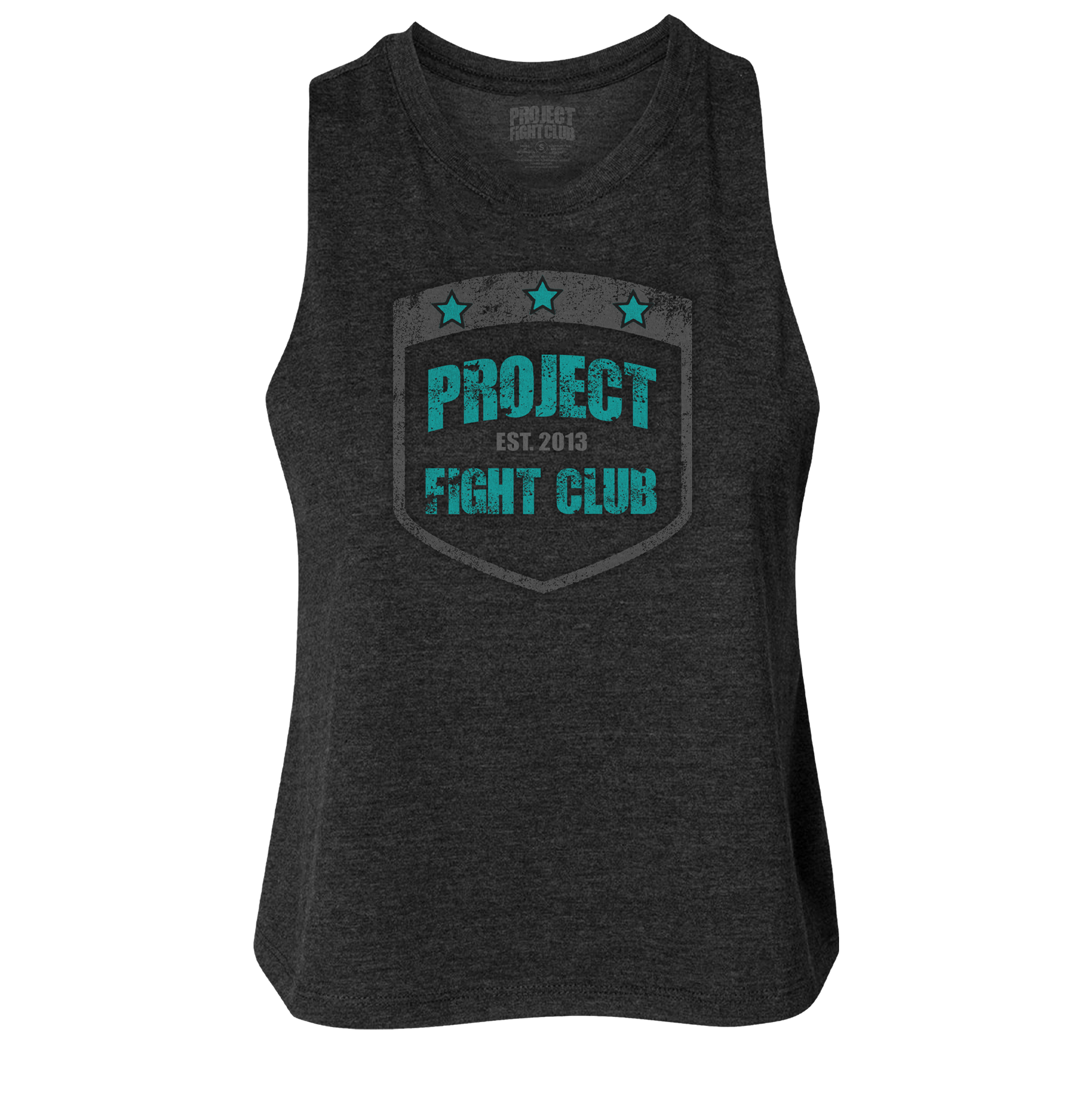 WOMENS BLACK CROPPED RACERBACK TANK #3 - FIGHT ADDICTION