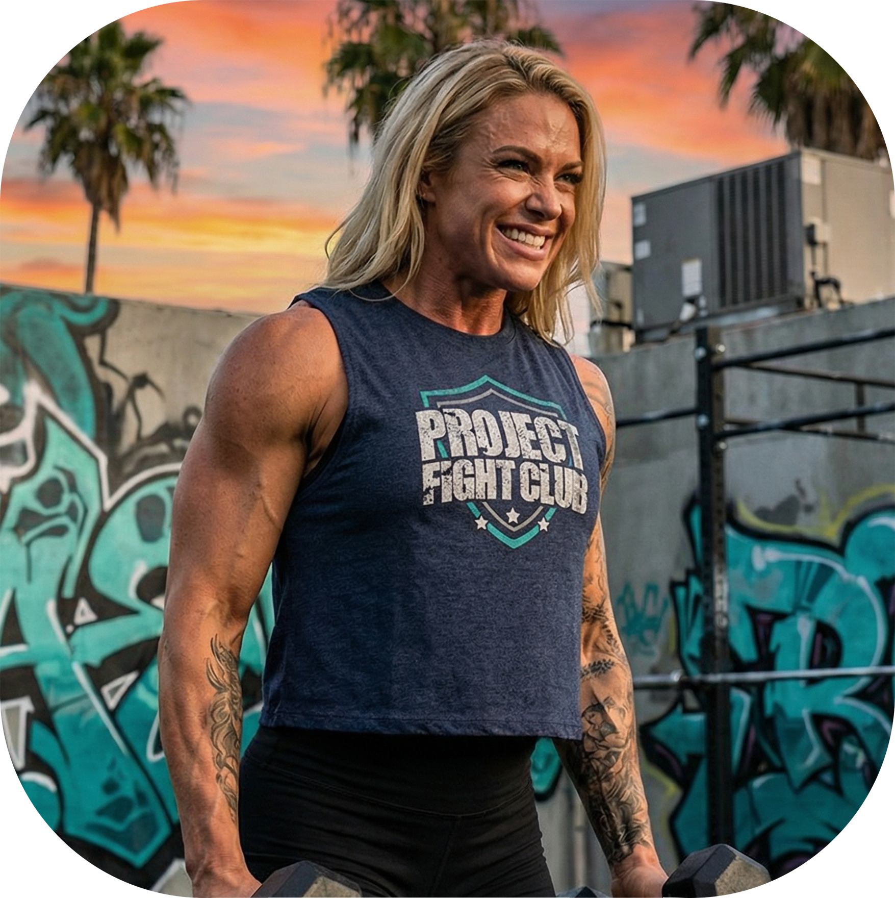 WOMENS NAVY CROPPED RACERBACK TANK - FIGHT ADDICTION
